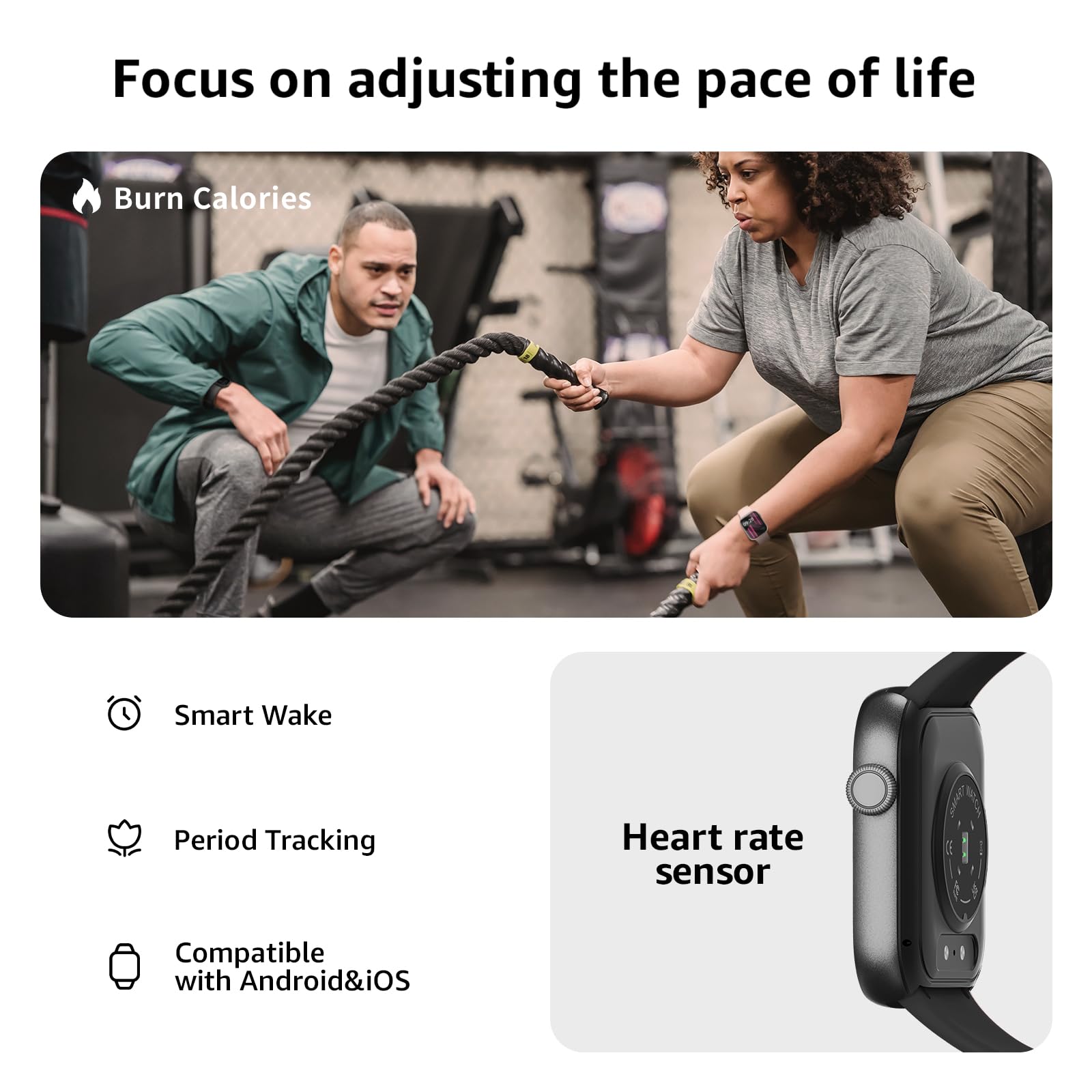 Smart Watch for Men Women Answer/Make Call, 1.85" Smartwatch, Fitness Watch with Heart Rate Blood Pressure Sleep Monitor, 140+Sports, IP68 Waterproof Step Counter Watch Compatible with Android IOS thumbnail 4