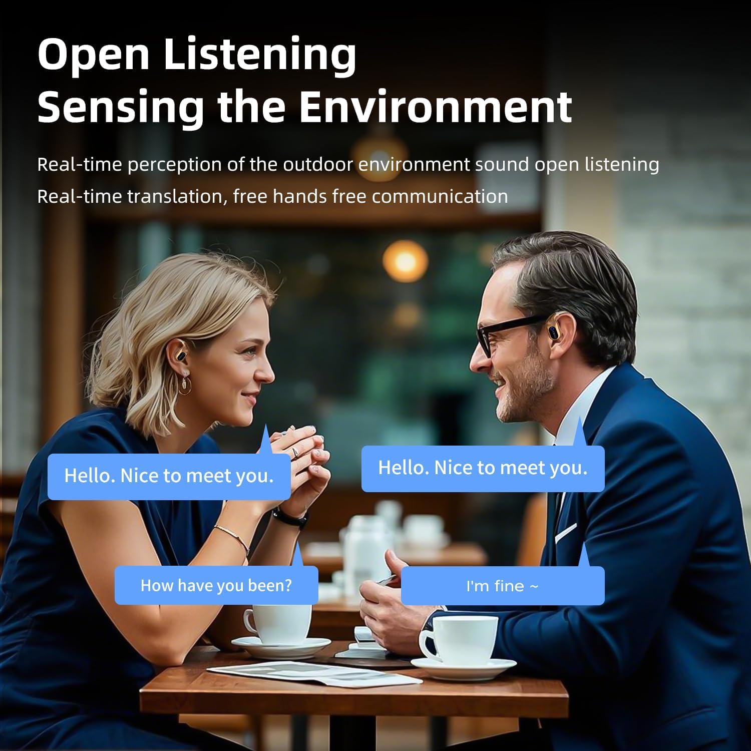 SOBAST Translation Earbuds Real Time, 144 Languages Translation Device Ai Translator Earbuds Translating Headphones Real Time Ai (Gold) thumbnail 4