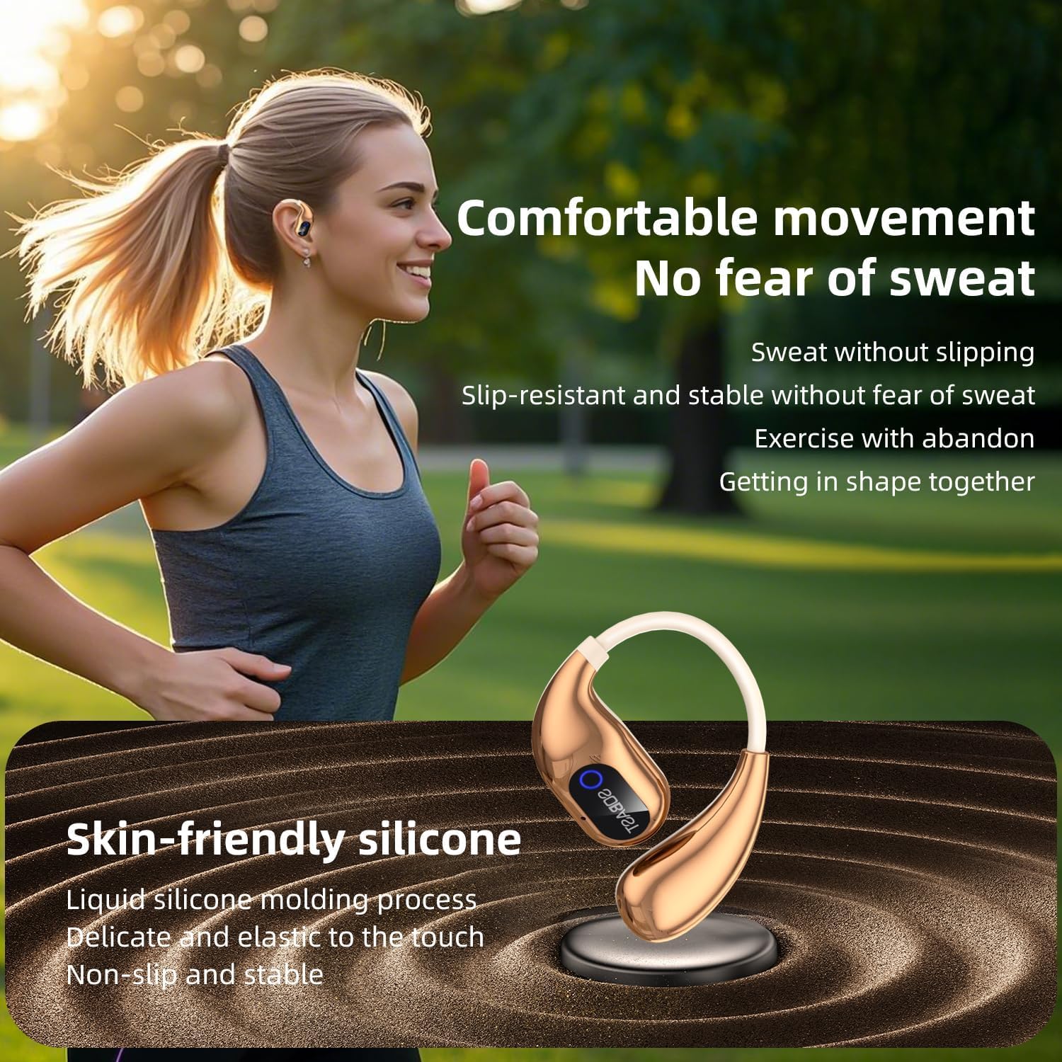 SOBAST Translation Earbuds Real Time, 144 Languages Translation Device Ai Translator Earbuds Translating Headphones Real Time Ai (Gold) thumbnail 5