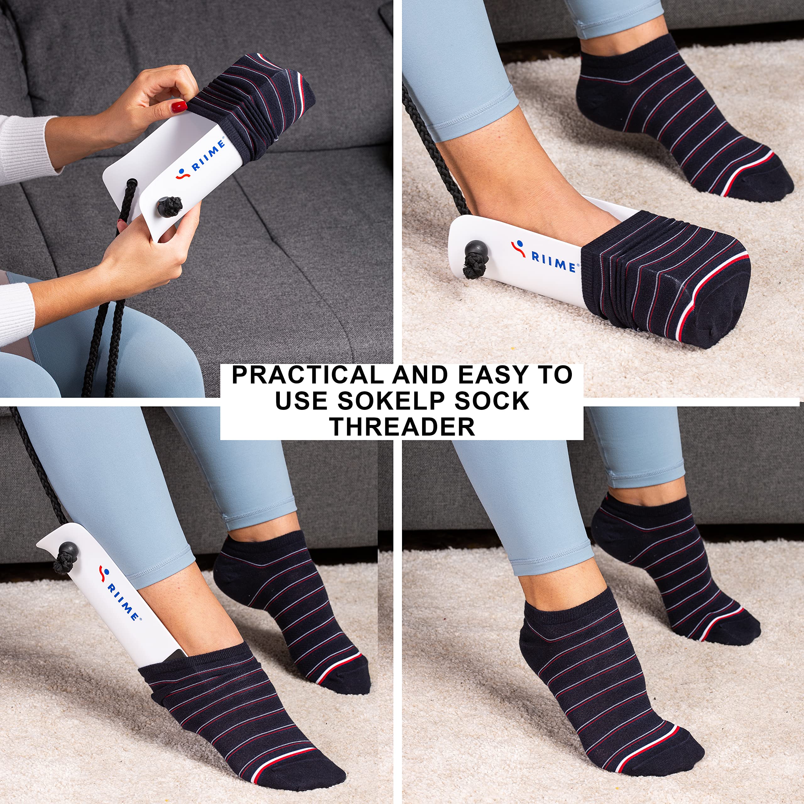 Sock Aid SOKELP-Sock Aids for Putting On Socks-Effortlessly-Sock Helpers for Seniors with Ergonomic Handles-Sock Assistant Device No Bending-Hip Kit-Disability Aids for Elderly thumbnail 5