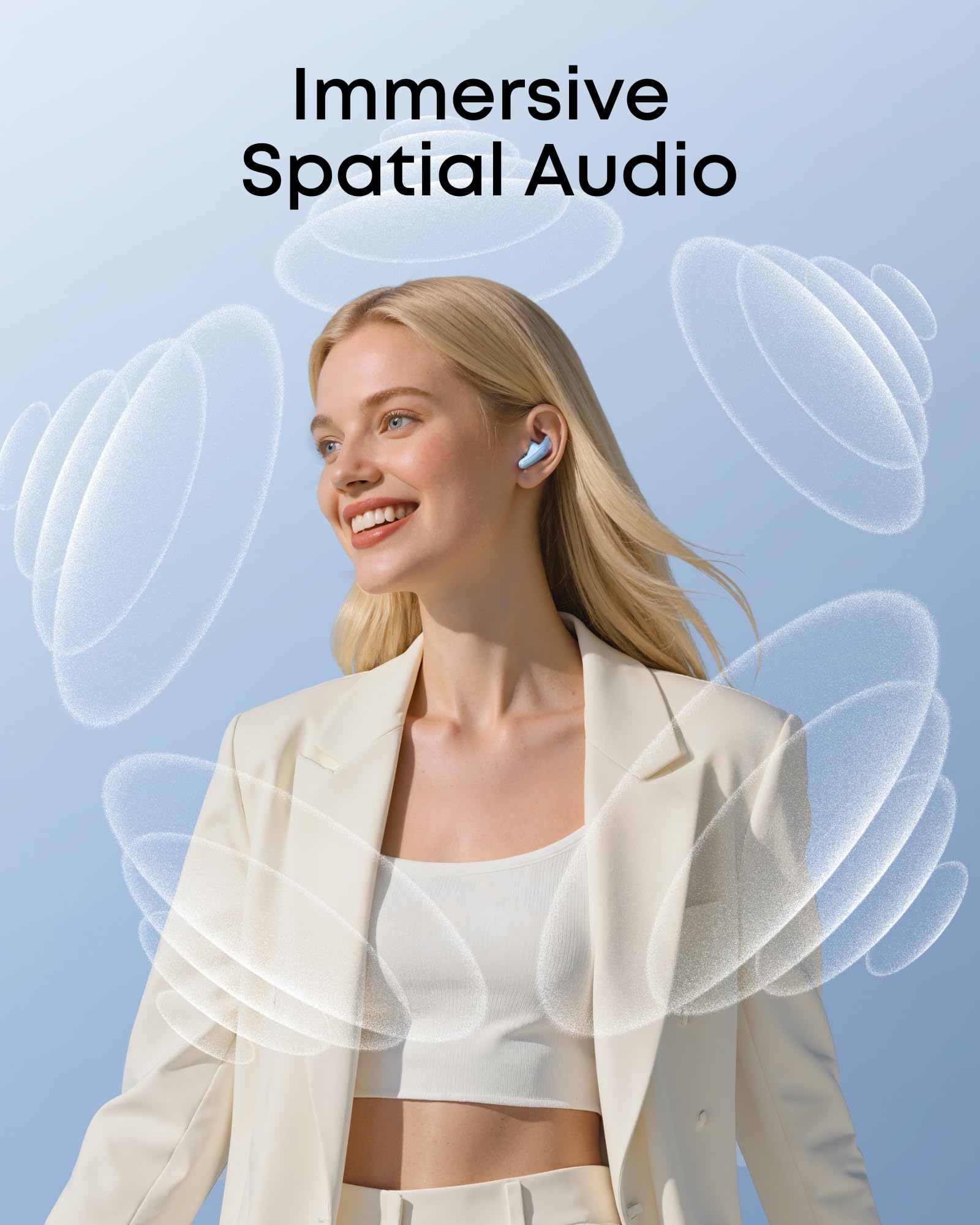 Soundcore Liberty Buds by Anker, Semi-in-Ear Design, Removable Ear Fins, Real-Time Adaptive Noise Cancelling, Fast Charging, Wireless Bluetooth Earbuds,Translation Earbuds, 30H Playtime thumbnail 4