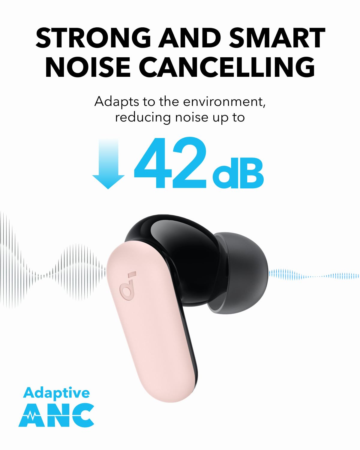Soundcore P30i by Anker Noise Cancelling Earbuds, Strong and Smart Noise Cancelling, Powerful Bass, 45H Playtime, 2-in-1 Case and Phone Stand, IP54, Wireless Earbuds, Bluetooth 5.4 (Green) thumbnail 3