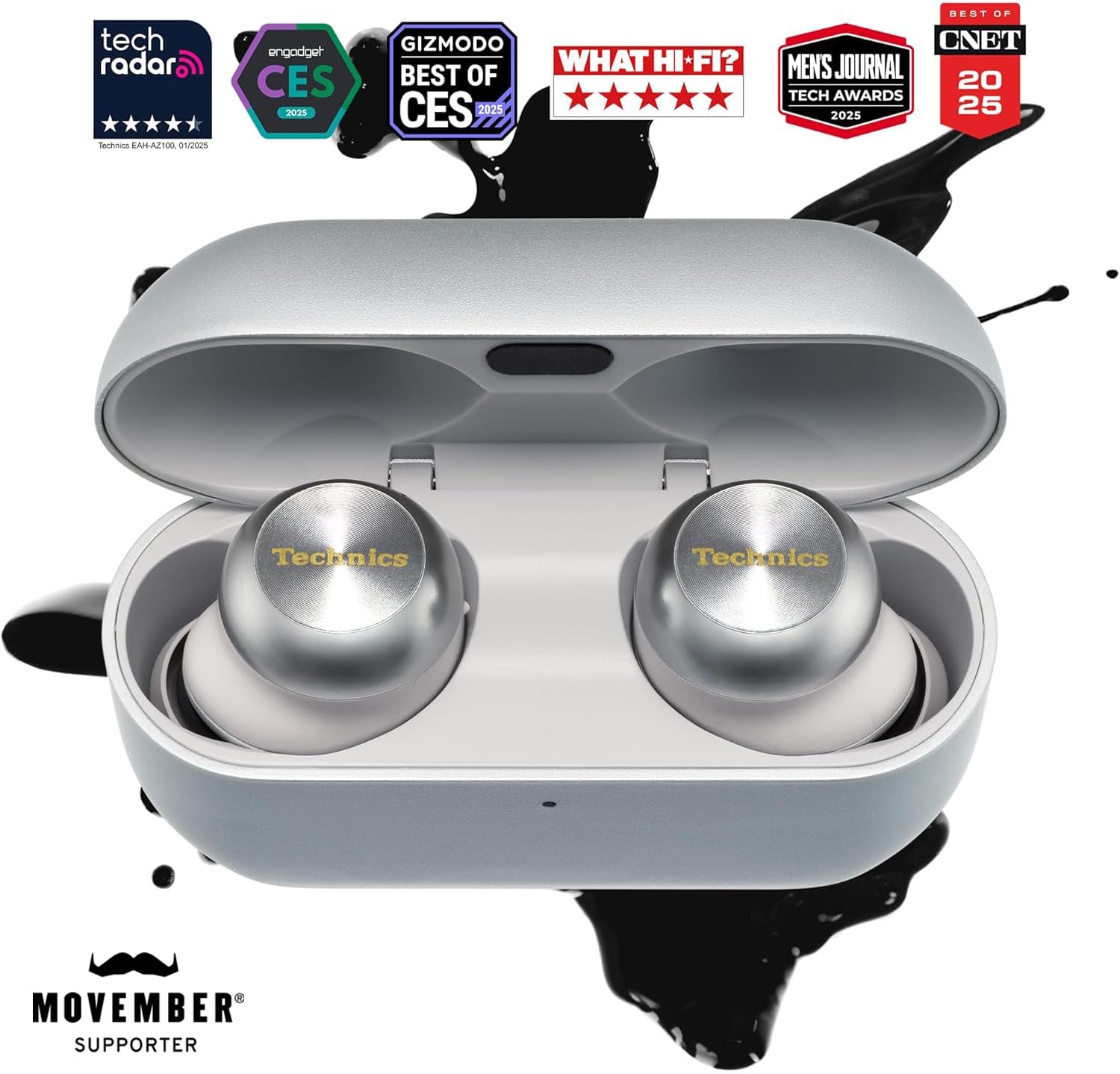 Technics Reference Class Hi-Fi Wireless Earbuds, Dolby Atmos, Head Tracking, Adaptive Noise Cancelling, 3 Device Multipoint, 10-hr Battery, Wireless Charging, in Ear Headphones - EAH-AZ100-K (Black) thumbnail 2