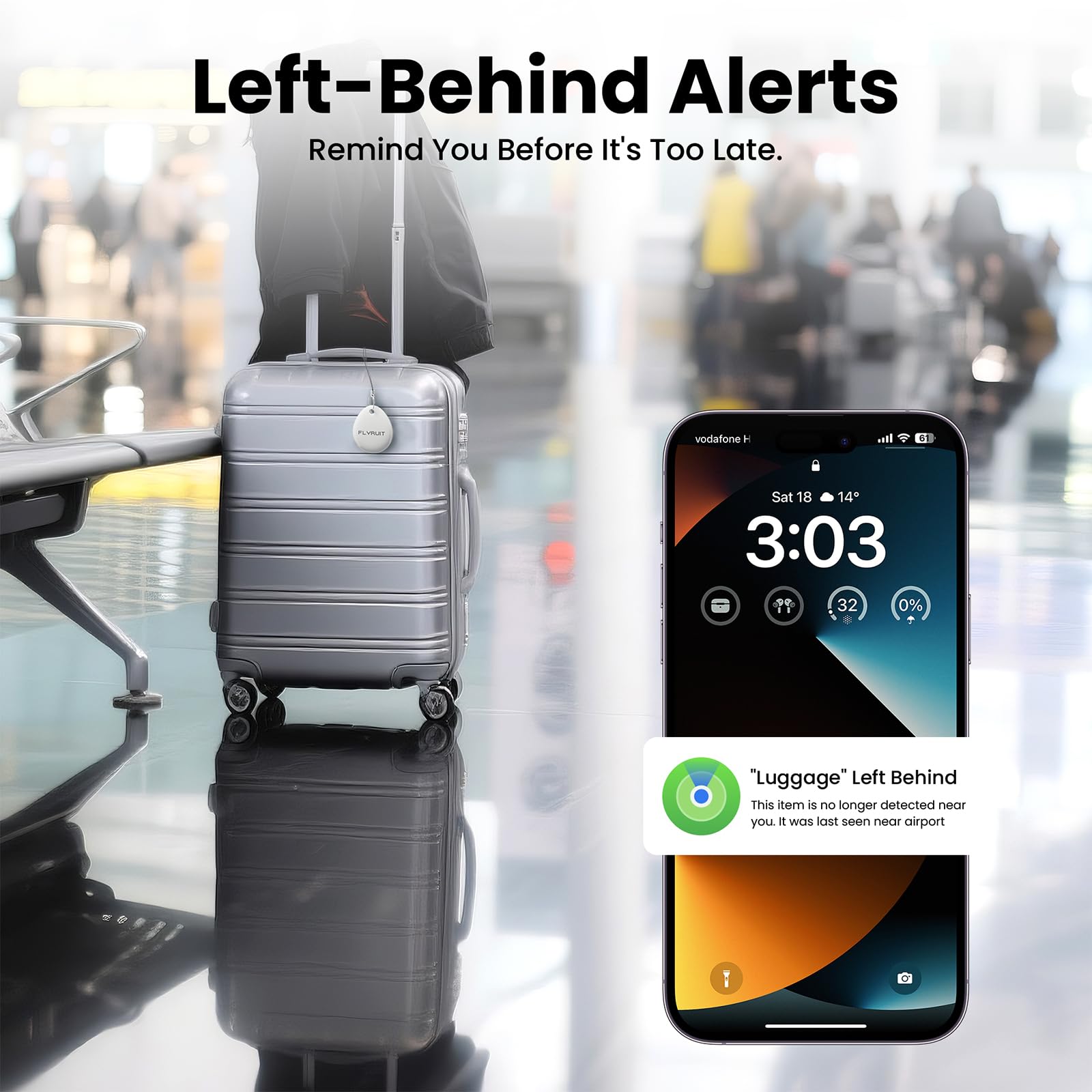 Tracker Tags 4-Pack for Apple Find My, Official MFi Certified, Smart Bluetooth Key Finder, Tracking Device for iPhone, Mini Finder Locator for Luggage, Backpack, Wallet, Bags, Dog, Pet, Camera, eBike thumbnail 5