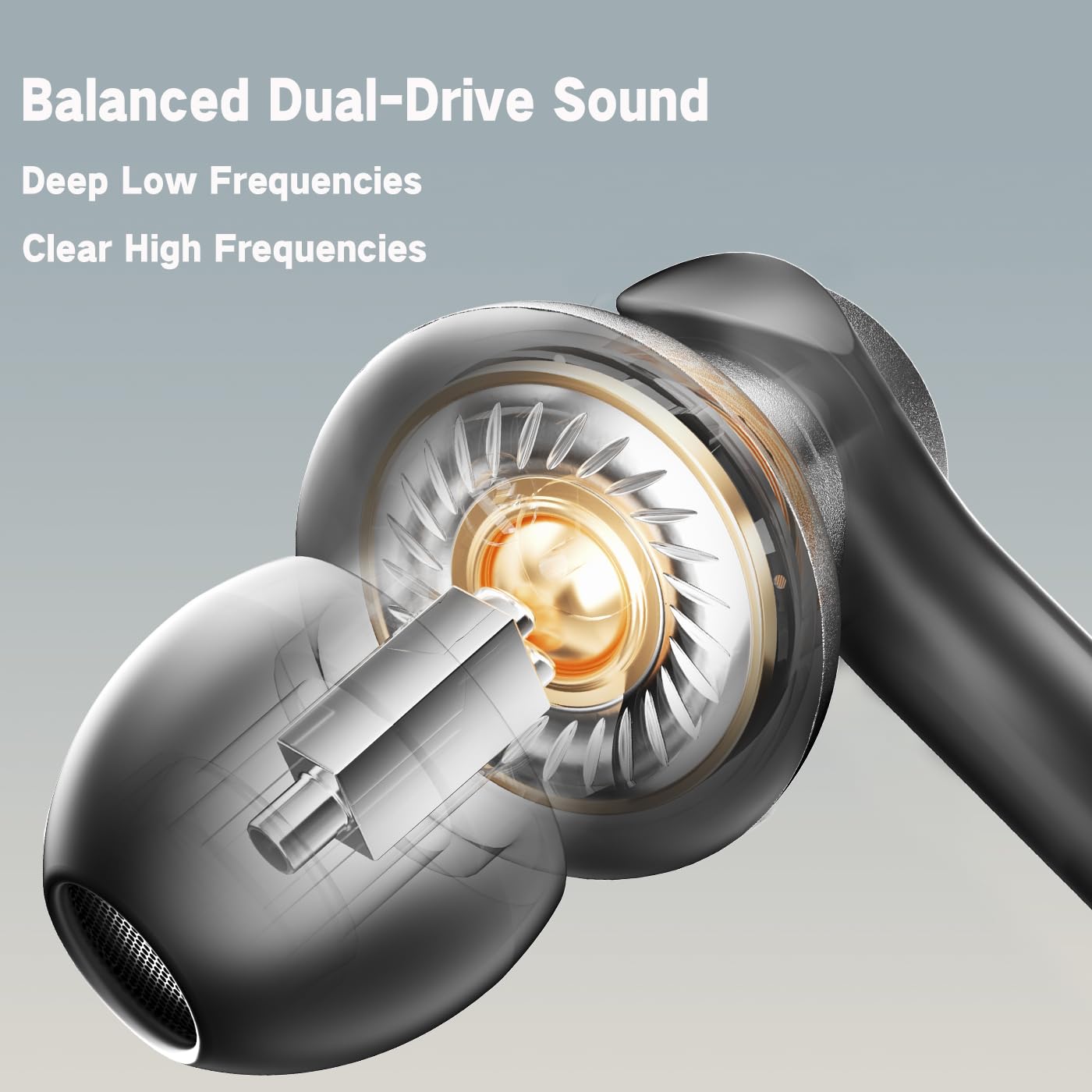 Wired Headphones Balance Powerful Bass &amp; HD Audio,ENC Noise cancelling Wired Earbuds Immersive Bass sound,(Four drive)Bass Boost In ear Earphones 3.5mm&amp;USB C Plug with Mic Noise reduction for calls thumbnail 5