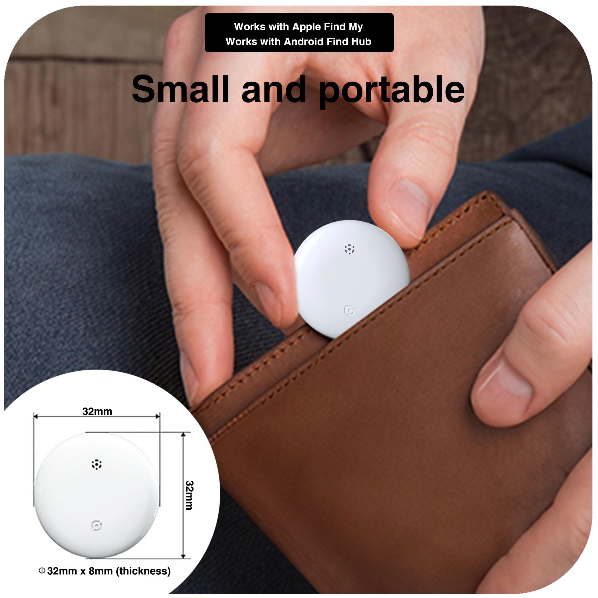 Wireless Bluetooth GPS Tracker – Smart Finder &amp; Hidden Tracking Device for Vehicles, Keys, Pets, Luggage – No Monthly Fee, Compatible with iOS &amp; Android by BlissfulTails (2 Pack) (Black) thumbnail 3