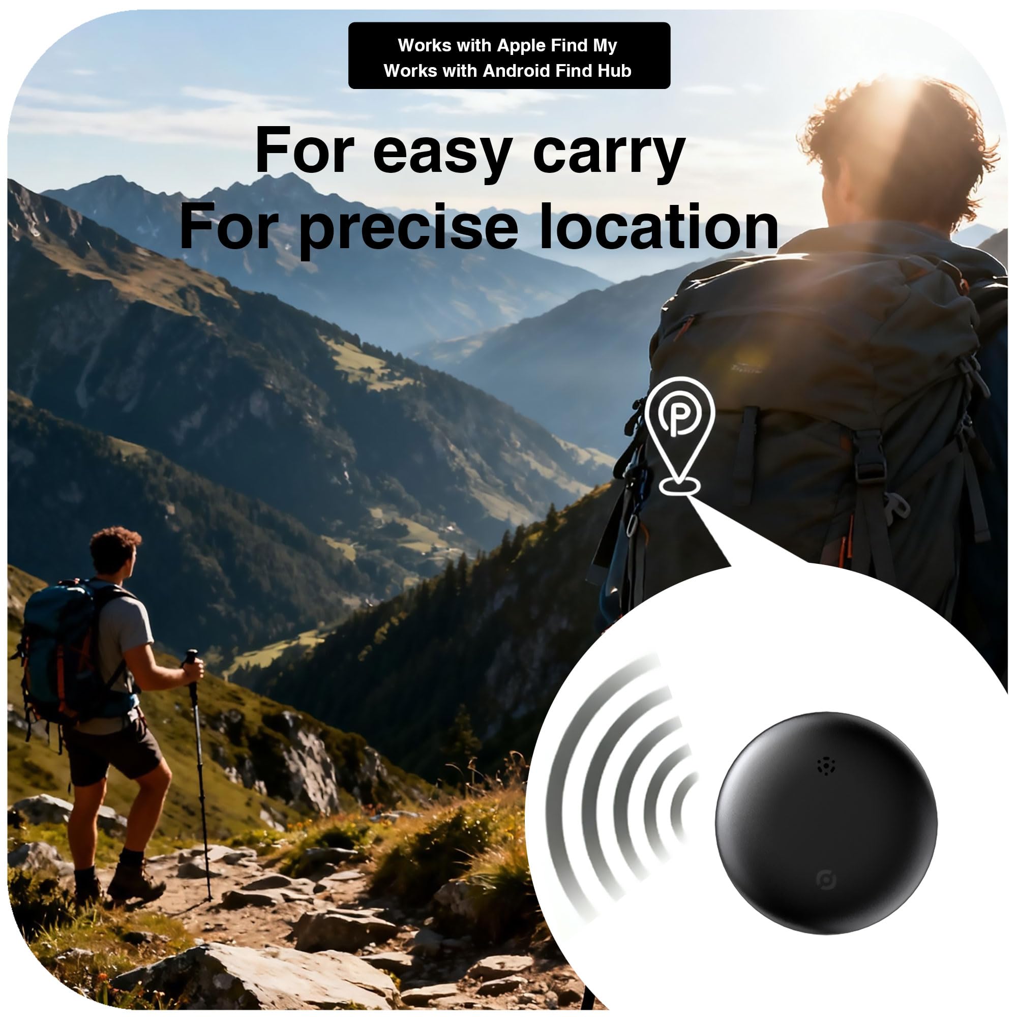 Wireless Bluetooth GPS Tracker – Smart Finder &amp; Hidden Tracking Device for Vehicles, Keys, Pets, Luggage – No Monthly Fee, Compatible with iOS &amp; Android by BlissfulTails (2 Pack) (Black) thumbnail 5