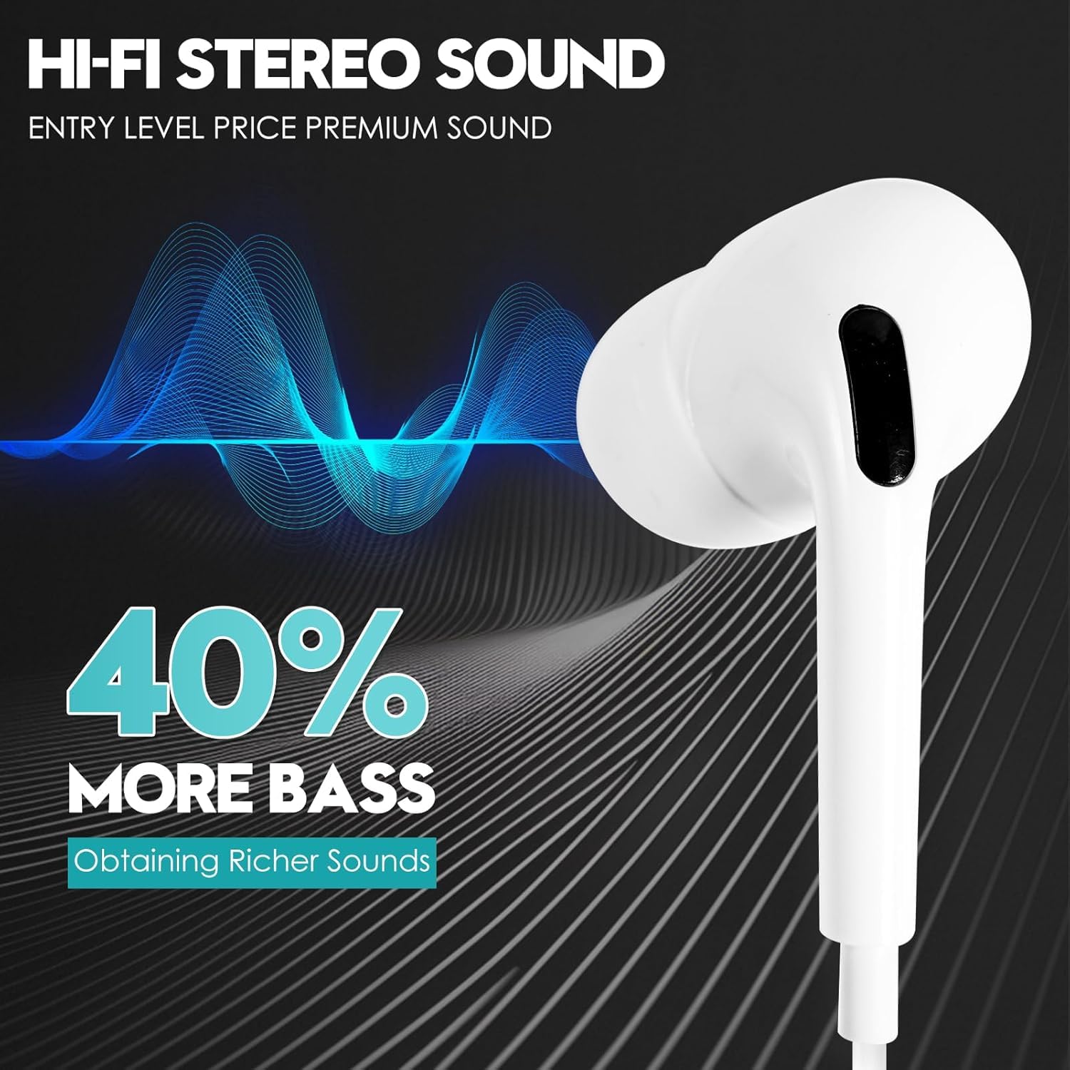 2 Packs Wired Earphones/Headphones for iPhone with Built-in Microphone and Volume Control,Earbuds Compatible with iPhone 14/13/12/11/XR/XS/X/8/7/SE/Pro/Pro Max,Support All iOS System, thumbnail 2