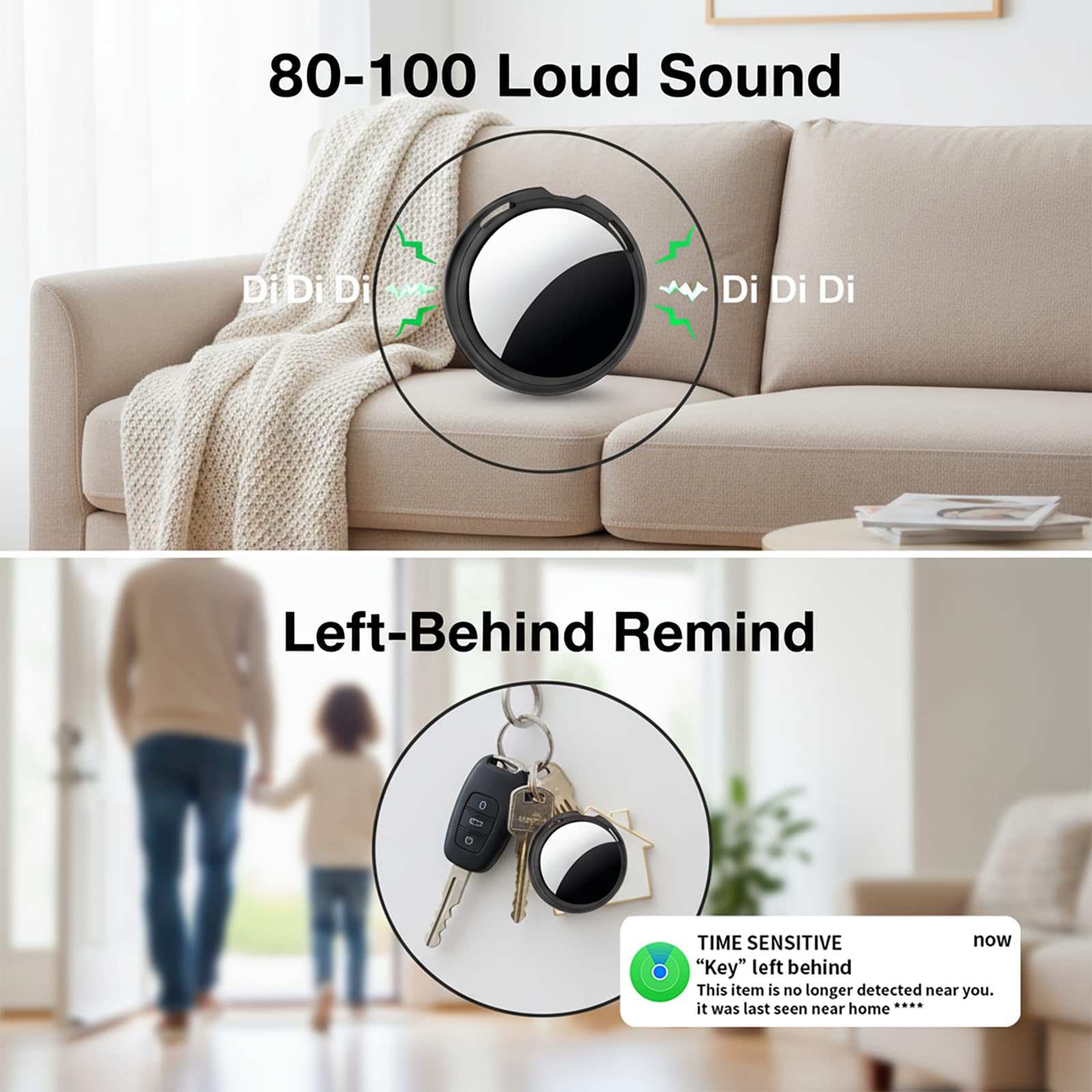 4 Pack Tracker Tags Item Finder [Apple MFi Certified]Works with Apple Find My (iOS Only) Air Bluetooth Smart Tag with Waterproof Replaceable Battery Worldwide Tracking for Key Wallet Bike Luggage Pets thumbnail 3