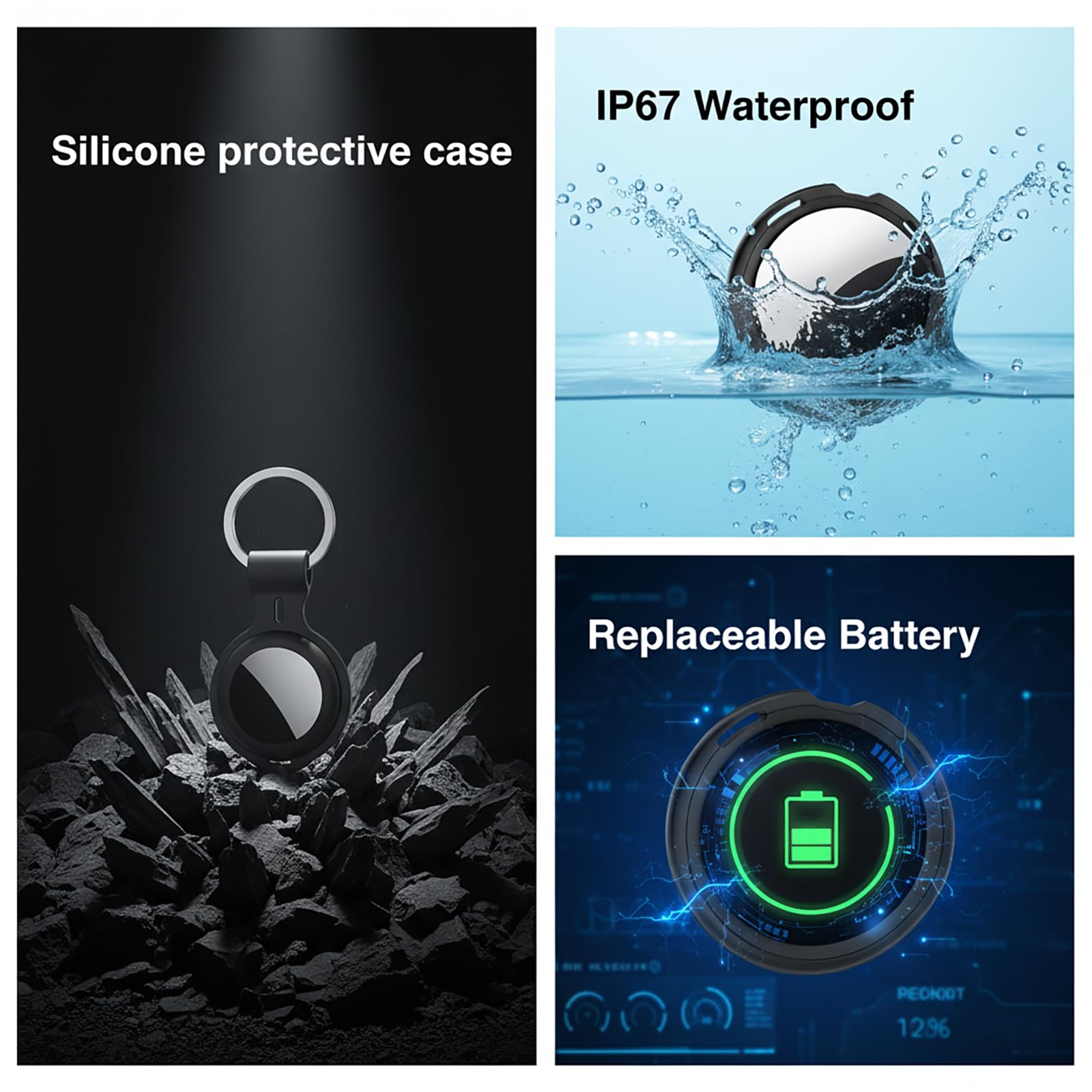 4 Pack Tracker Tags Item Finder [Apple MFi Certified]Works with Apple Find My (iOS Only) Air Bluetooth Smart Tag with Waterproof Replaceable Battery Worldwide Tracking for Key Wallet Bike Luggage Pets thumbnail 5