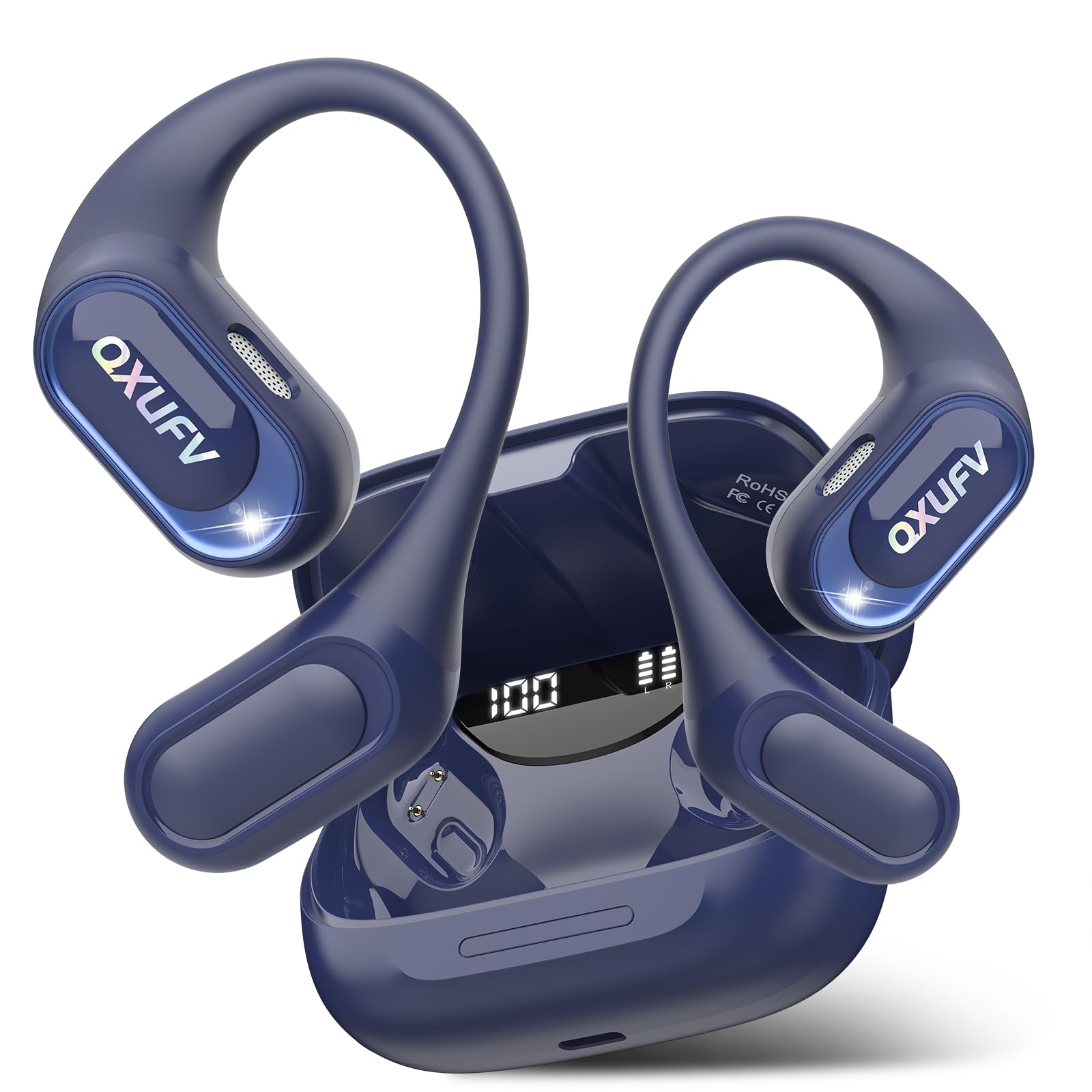 AI Translation Earbuds Real Time with Audio and Video Calls, 164 Language/7 Translation Modes Translator Earbuds Bluetooth 5.4 with APP, 50H Translate Ear Buds Device for Business/Learning, Blue thumbnail 3