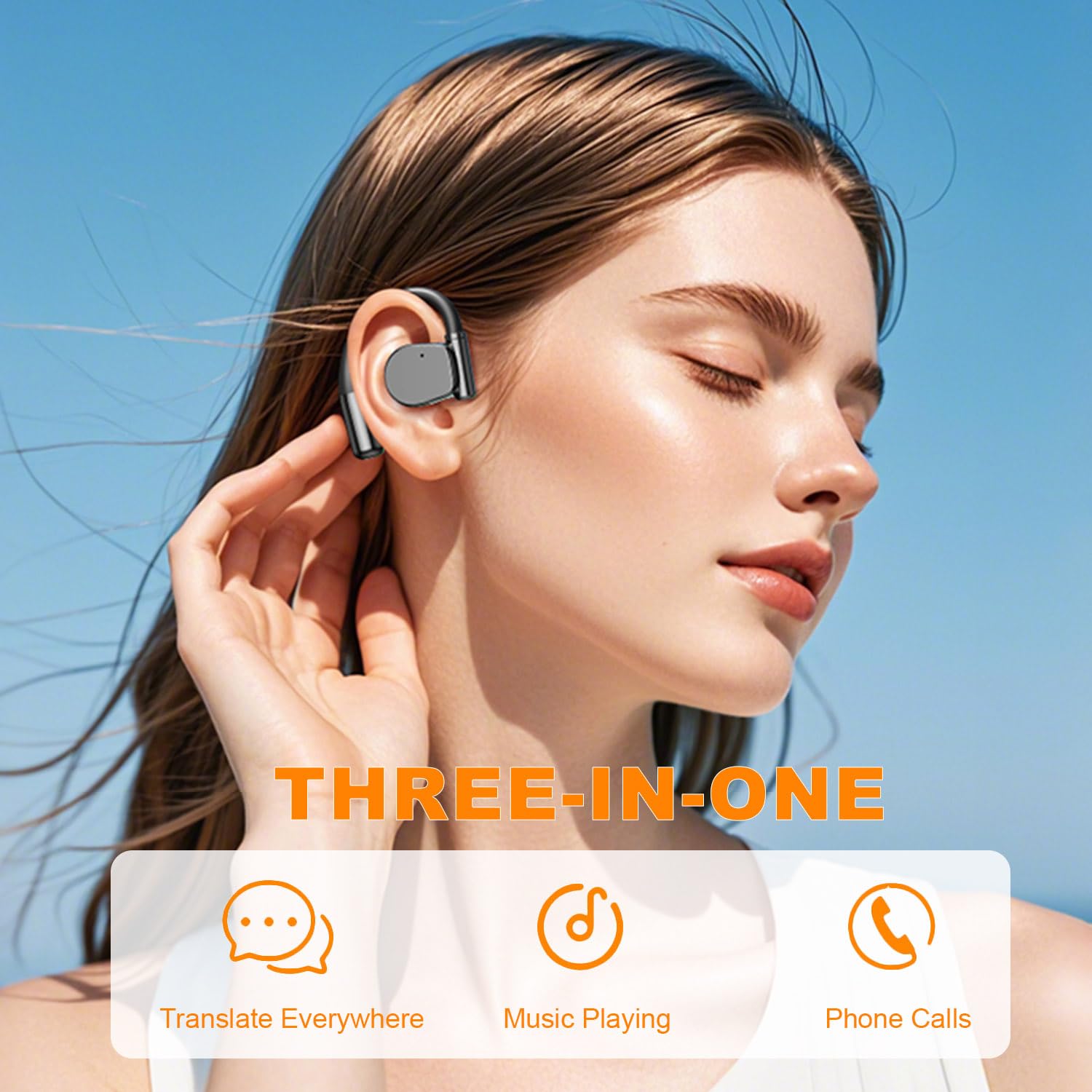 Bapick Ai Translation Earbuds Real Time,144 Language Translator Earbuds with APP,Audifonos Traductores Inglés Español,OWS Translating Earbuds Headphones Device for Travel Business Learning thumbnail 3