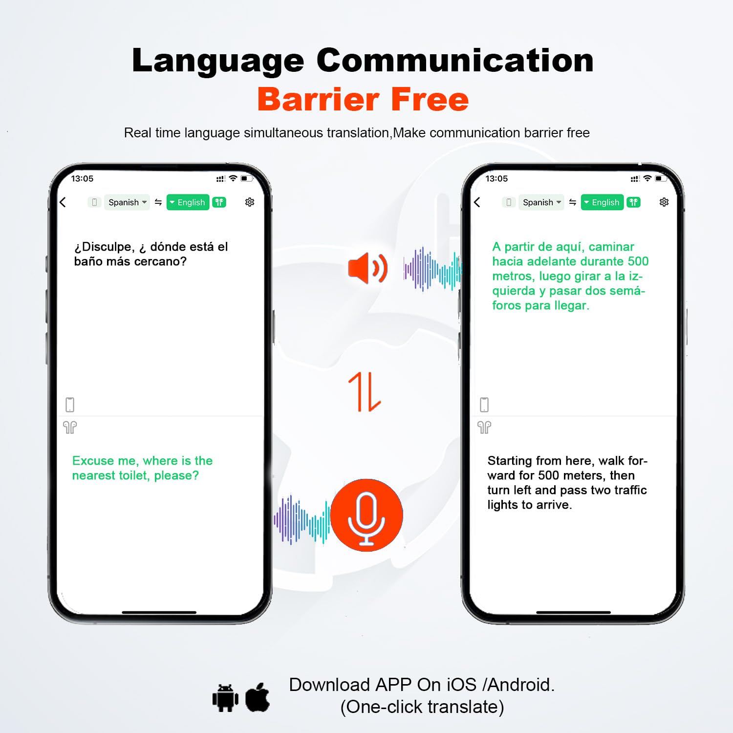 Bapick Ai Translation Earbuds Real Time,144 Language Translator Earbuds with APP,Audifonos Traductores Inglés Español,OWS Translating Earbuds Headphones Device for Travel Business Learning thumbnail 5