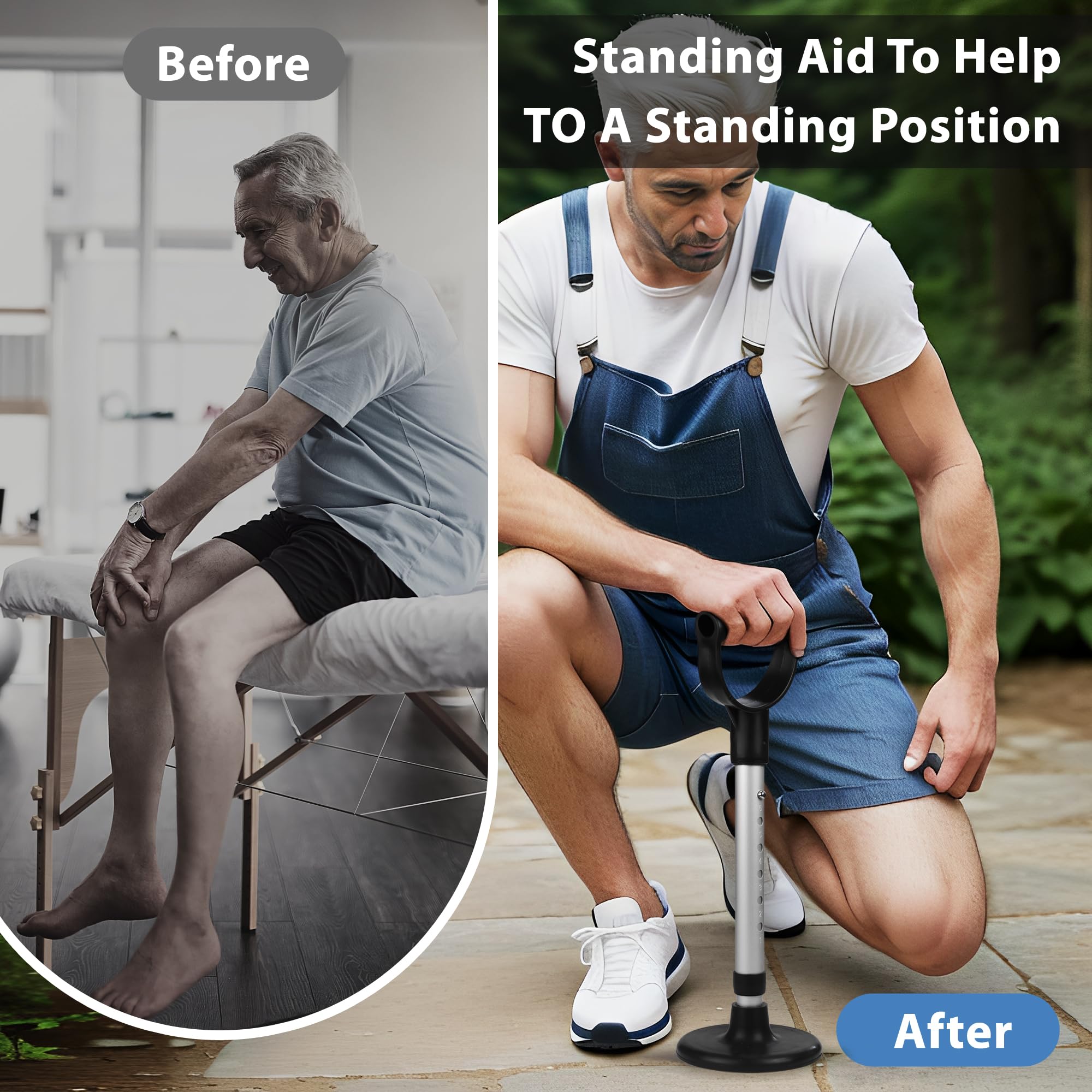 Besingki Mobility Aids Tool Adjustable Standing Assist Devices Portability Standing Aid Device Stable Supports Equipment for Rising Indoors, Garden Work,Outdoor Work,Doing Housework thumbnail 2