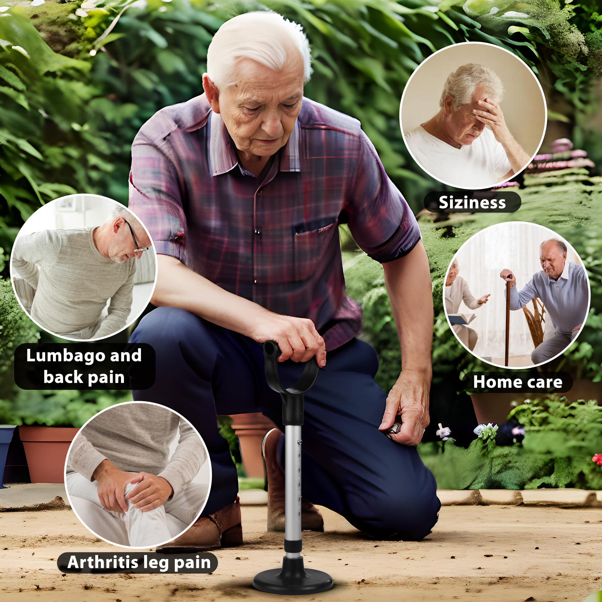 Besingki Mobility Aids Tool Adjustable Standing Assist Devices Portability Standing Aid Device Stable Supports Equipment for Rising Indoors, Garden Work,Outdoor Work,Doing Housework thumbnail 3