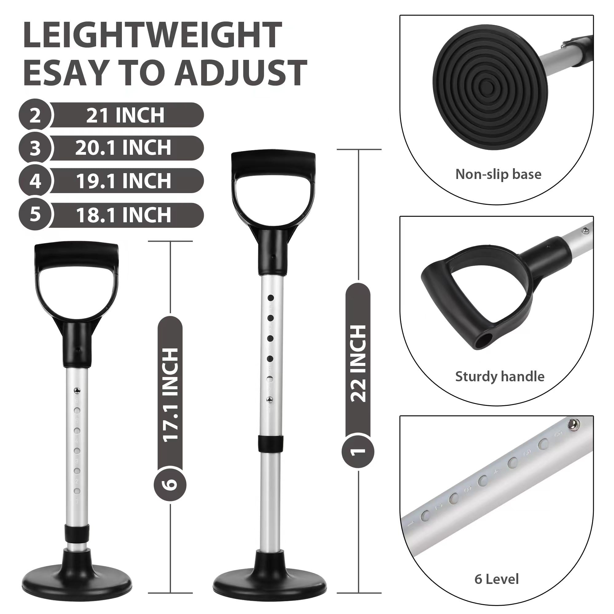 Besingki Mobility Aids Tool Adjustable Standing Assist Devices Portability Standing Aid Device Stable Supports Equipment for Rising Indoors, Garden Work,Outdoor Work,Doing Housework thumbnail 5