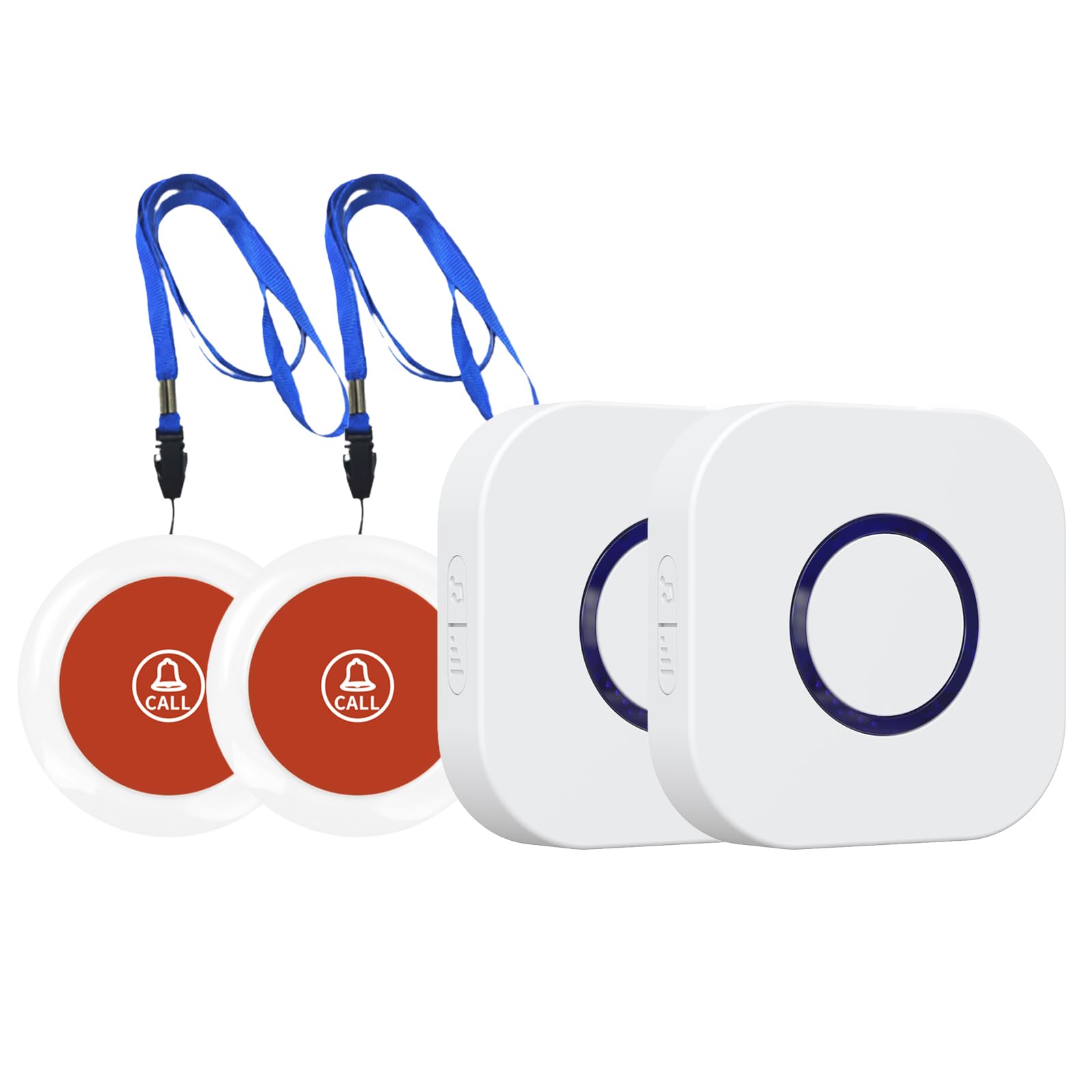 Caregiver Pager Wireless Emergency Button with SOS Alert for Seniors at Home - 38 Melodies 1000+ Feet Range for Elderly Patient Disabled Home Care Life Alert - 1 Plugin Receiver + 1 Transmitter White thumbnail 2