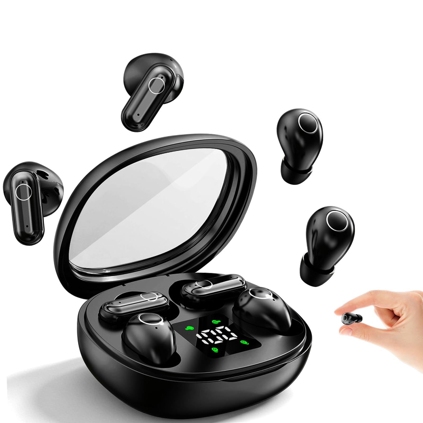 CUAUUO Mini Wireless Sleep Earbuds for Small Ears – Invisible, Low Profile Sleep &amp; Work Earbuds, Tiny Discreet in-Ear Headphones, Discreet in-Ear Earphones for Small Ear Canals (Skin) thumbnail 3