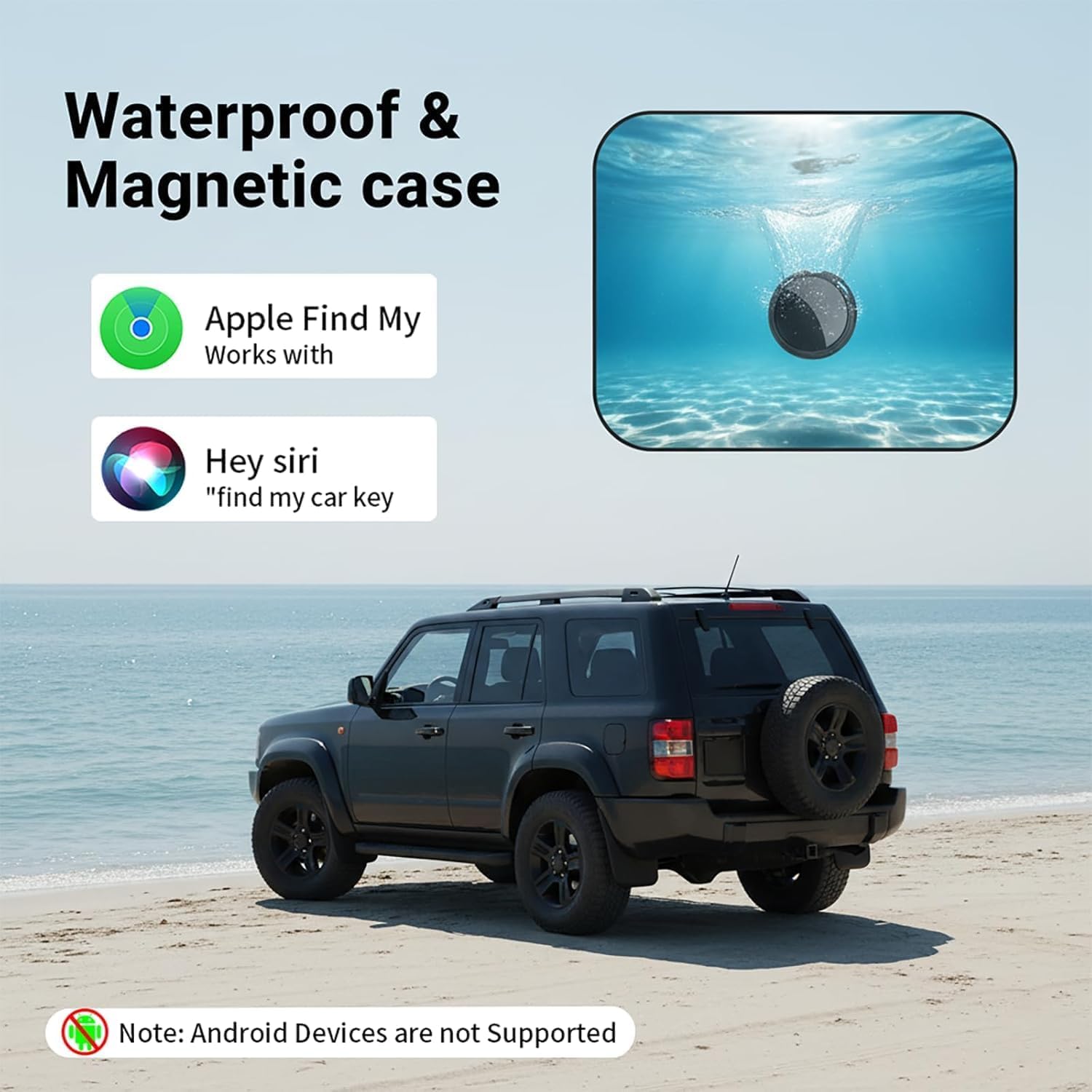 GPS Tracker for Vehicles Work with Apple Find My (iOS Only)Mini Magnetic GPS Tracking Devices Hidden Car Locator with Replaceable Battery Waterproof Tracker Tag for Cars Bikes Key Pets No Subscription thumbnail 5
