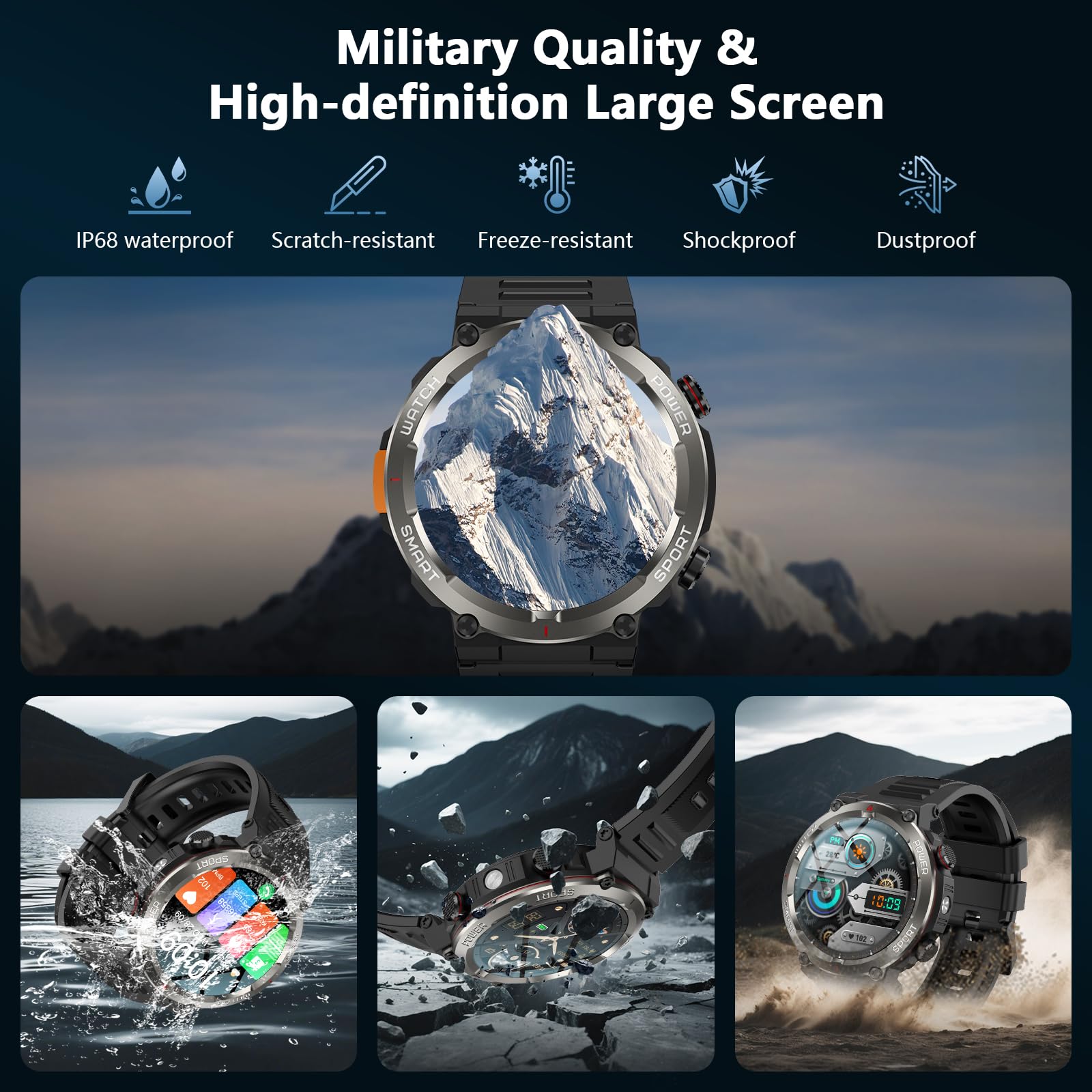 IOWODO Military Smart Watch thumbnail 2
