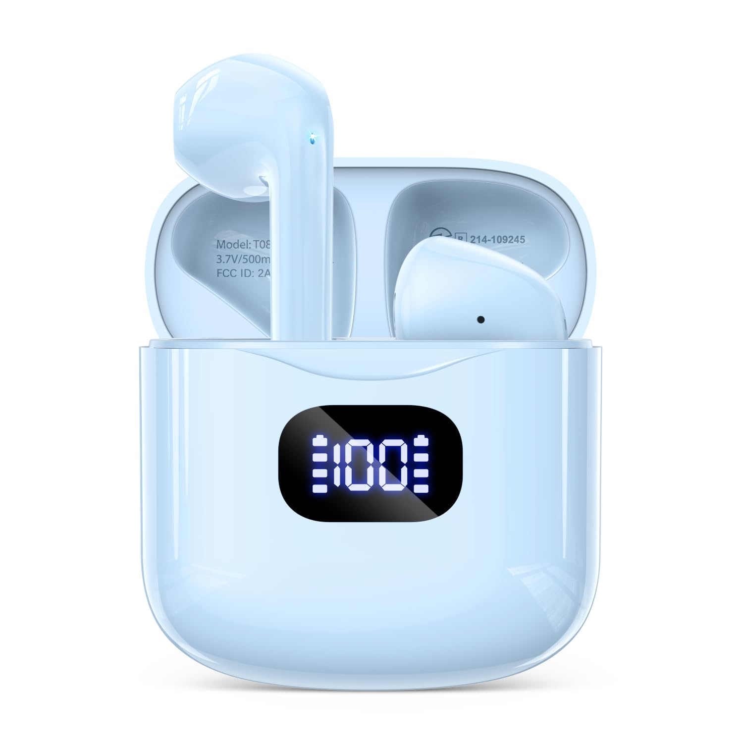 KTGEE Wireless Earbuds Bluetooth 5.3 Headphones, 40Hrs Playback Stereo Ear Buds with LED Display Charging Case IPX7 Waterproof in-Ear Earphones with Mic for Phone Tablet Laptop Sports, White thumbnail 4