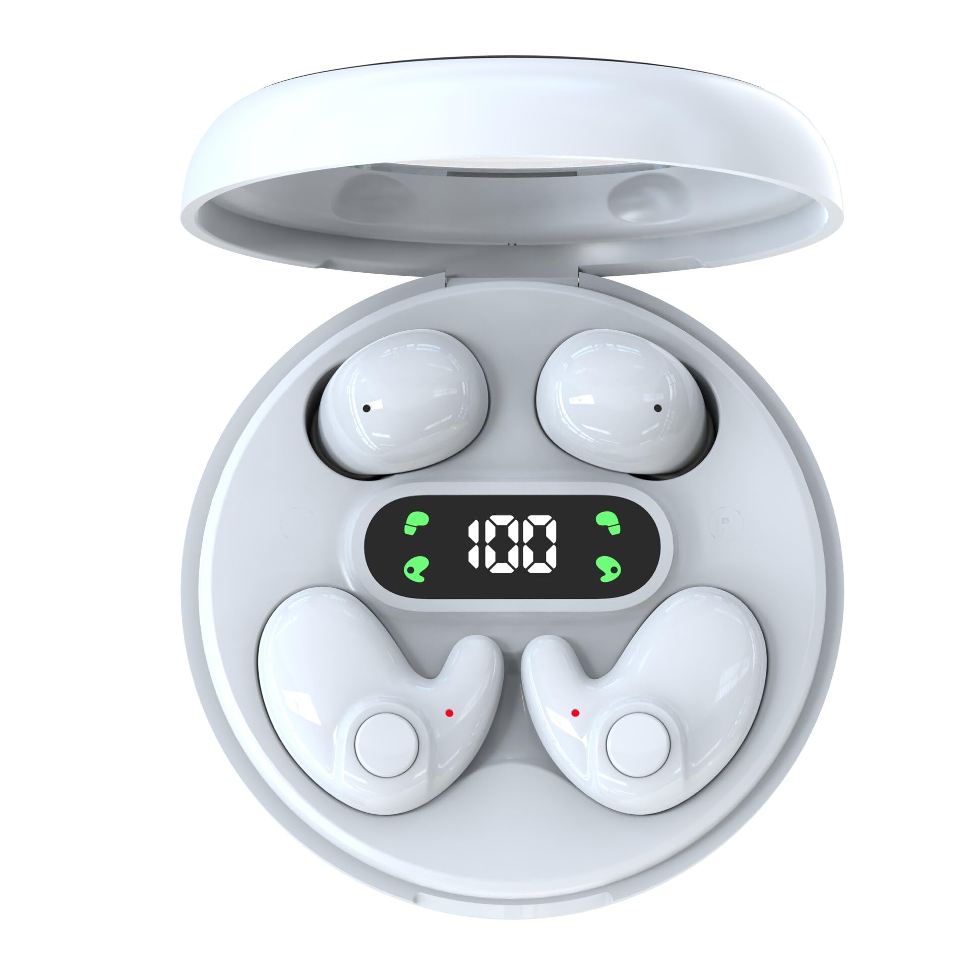 MSHUKCOE Two Pairs Mini Invisible Bluetooth Earbuds,Comfortable Wireless Sleep Headphones,with Mic,IPX5 Waterproof Earphones,Stereo Sound Quality Earphones,for Side Sleepers Sports (Black) thumbnail 2