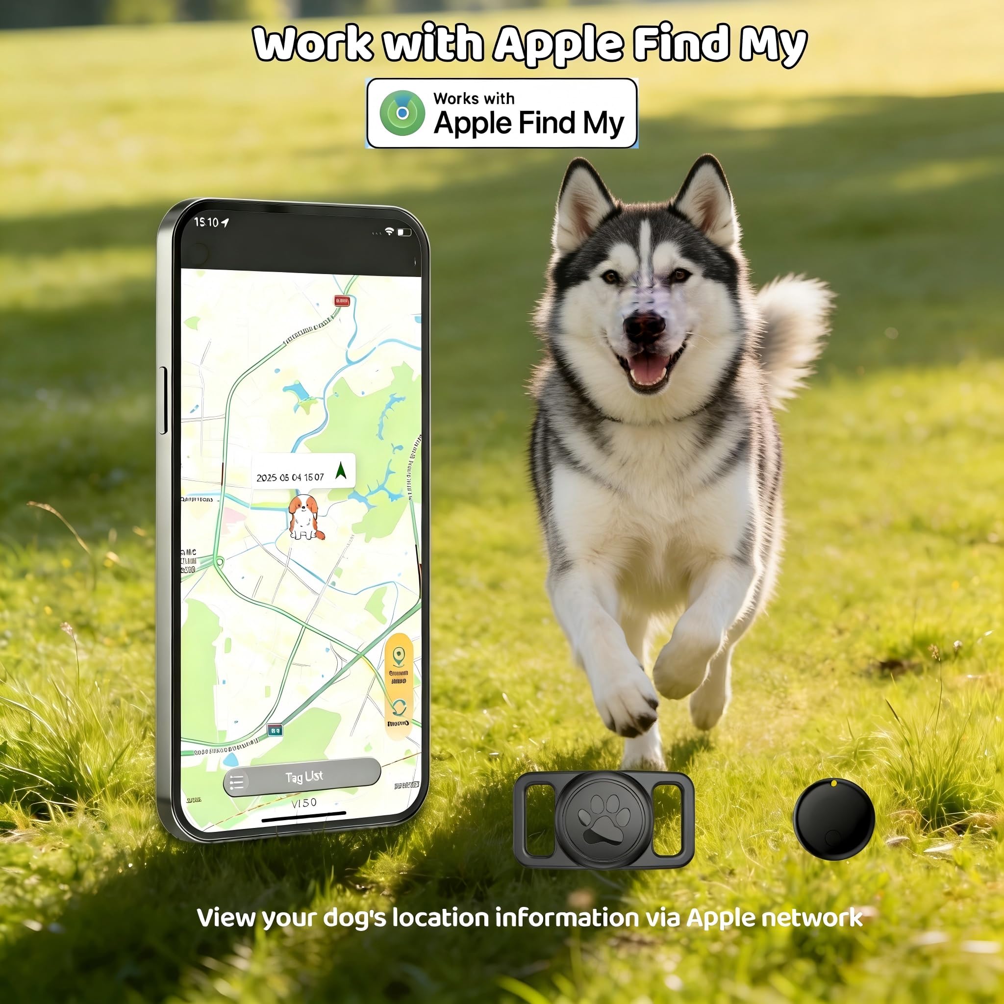 Pet Tracker,GPS Collar for Dogs (iOS Only) Smart tag,Waterproof Compatible with Apple Find My,No Monthly Fee,Advanced Tracking Solution Smart Collar for Pet Safety Ideal Small Large Dogs thumbnail 2