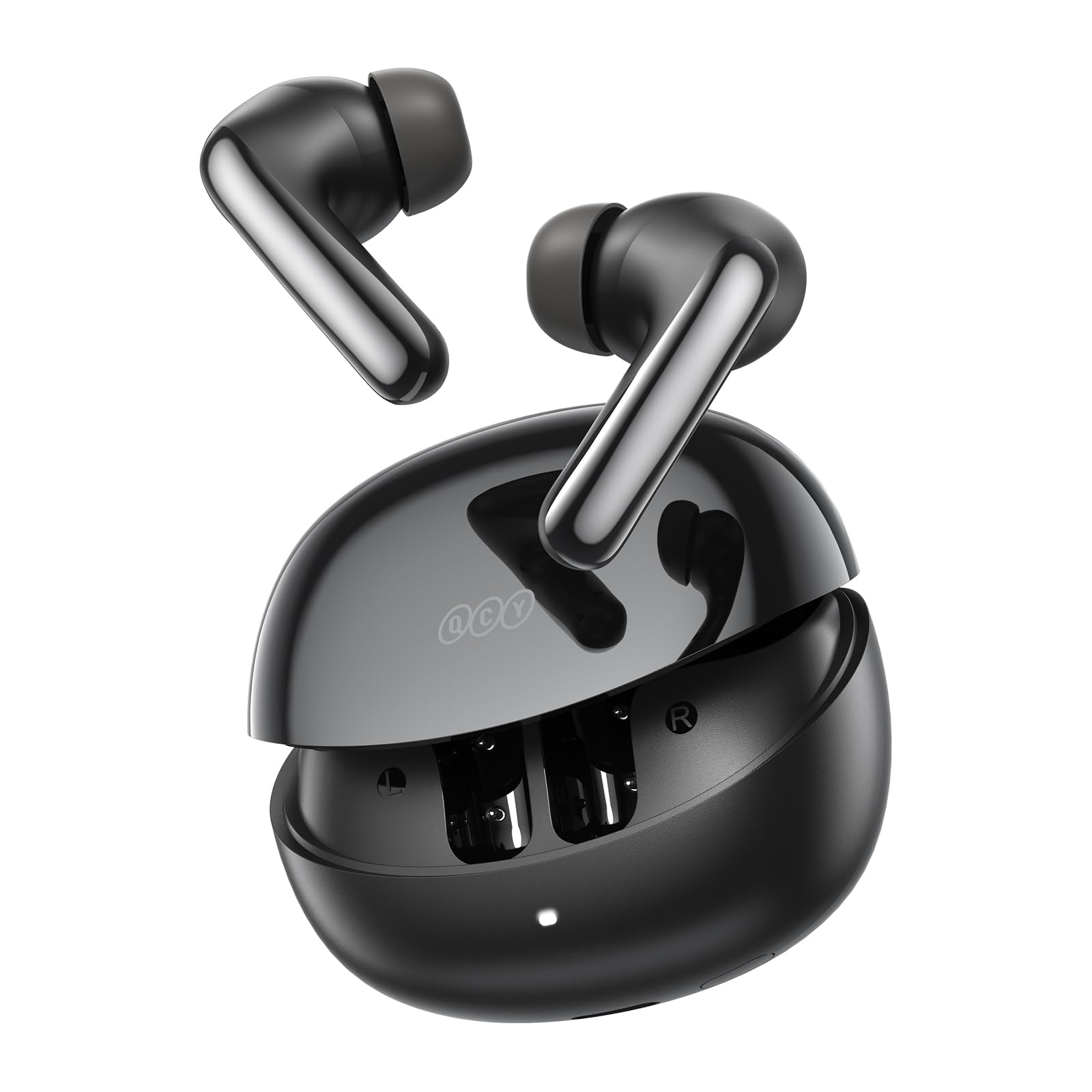 QCY MeloBuds N60 Active Noise Cancelling Wireless Earbuds, 56dB ANC Ear Buds with 6-Mic Wireless LDAC Hi-Res, Dual Drivers, Fast Charging 45H Playtime, Adaptive EQ, IPX5 Waterproof, Bluetooth 6.0 thumbnail 2