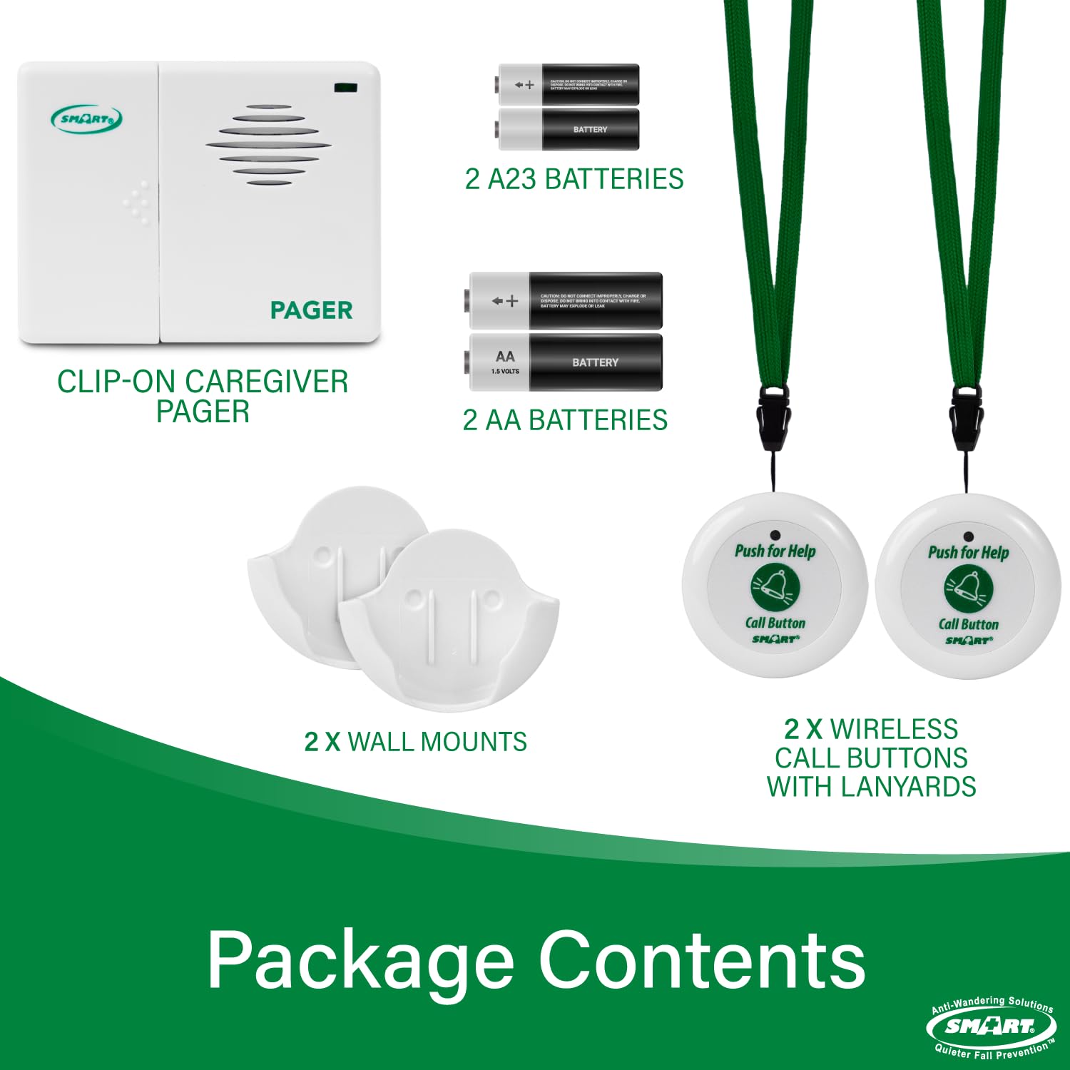 Smart Caregiver Pager System with 2 Call Buttons for Elderly Assistance, Fall Prevention, and Nurse Calling | Wearable Wireless Pager for Patient Help at Home | USA-Based Company and Customer Support thumbnail 5