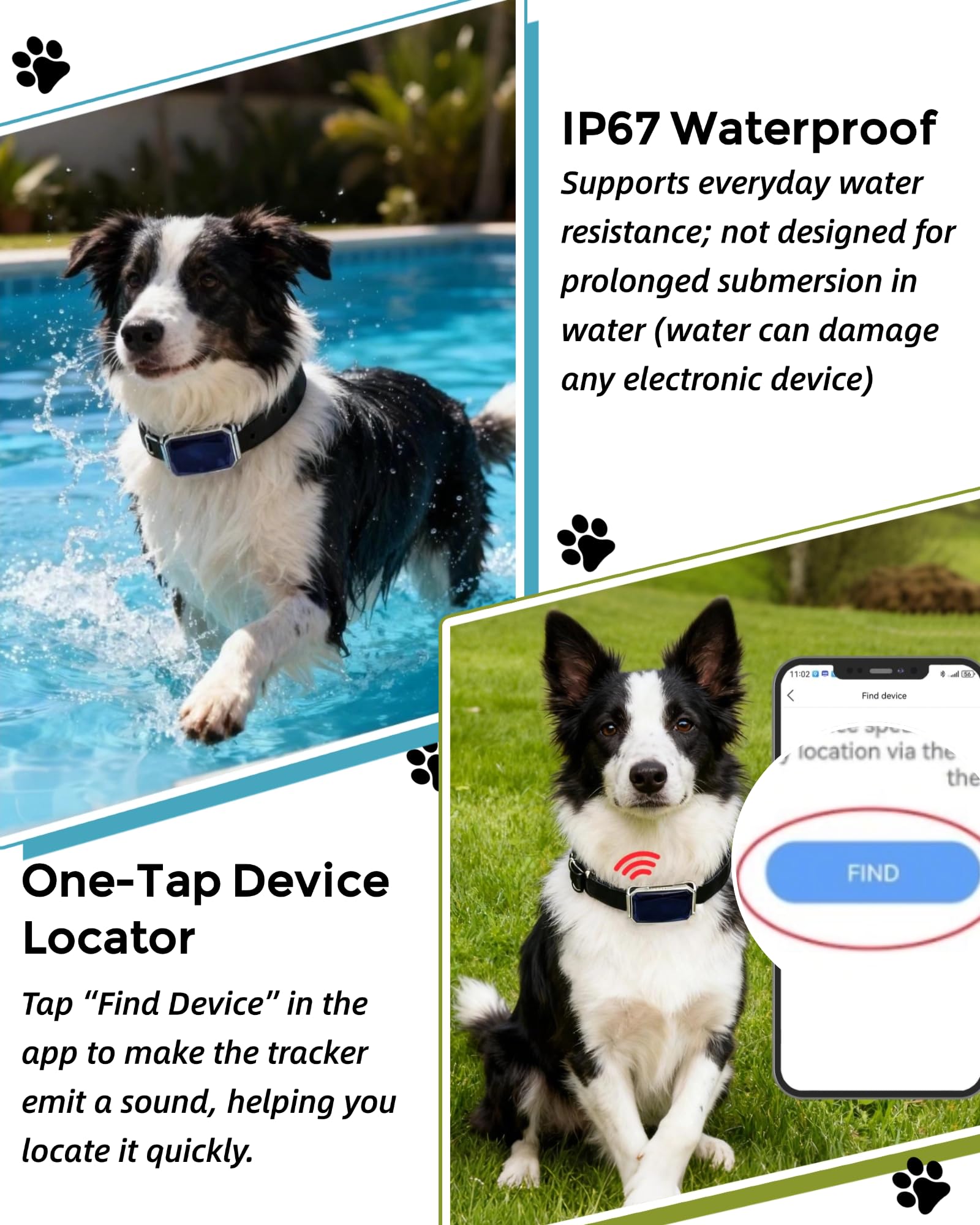 Smart GPS Dog Tracker, Live Pet Tracker, Virtual Fence, 10-Day Battery Life, Tensile Dog Collar, IP67 Water-Resistant, Easy Operation via Proprietary APP, Anti-Lost Tracking Device thumbnail 4
