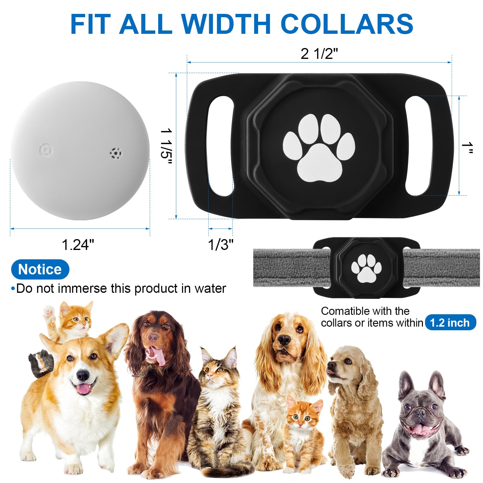 Smart Pet Tracker for Collar - Dog Trackers Pet Location Tracker with Holder, No Monthly Fee, Compatible with Apple Airtag Find My (iOS Only, Not for Android), Anti-Lost Device for Pets, Bag Straps thumbnail 3