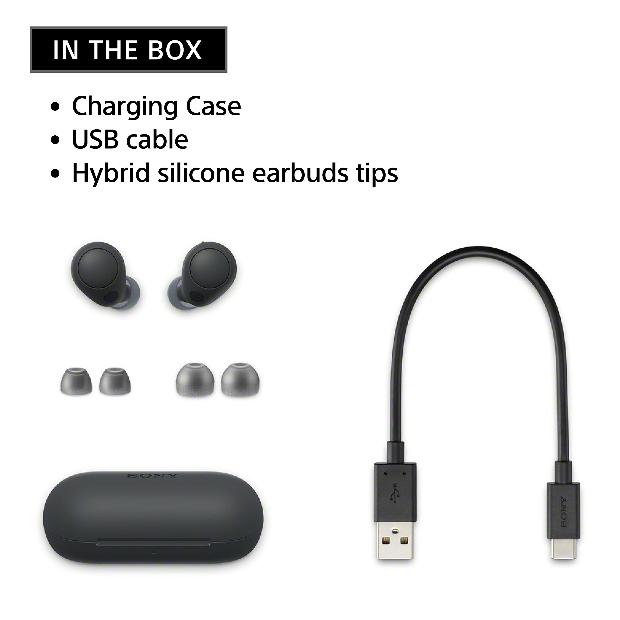 Sony WF-C700N Truly Wireless Noise Canceling in-Ear Bluetooth Earbud Headphones with Mic and IPX4 Water Resistance, Black thumbnail 4