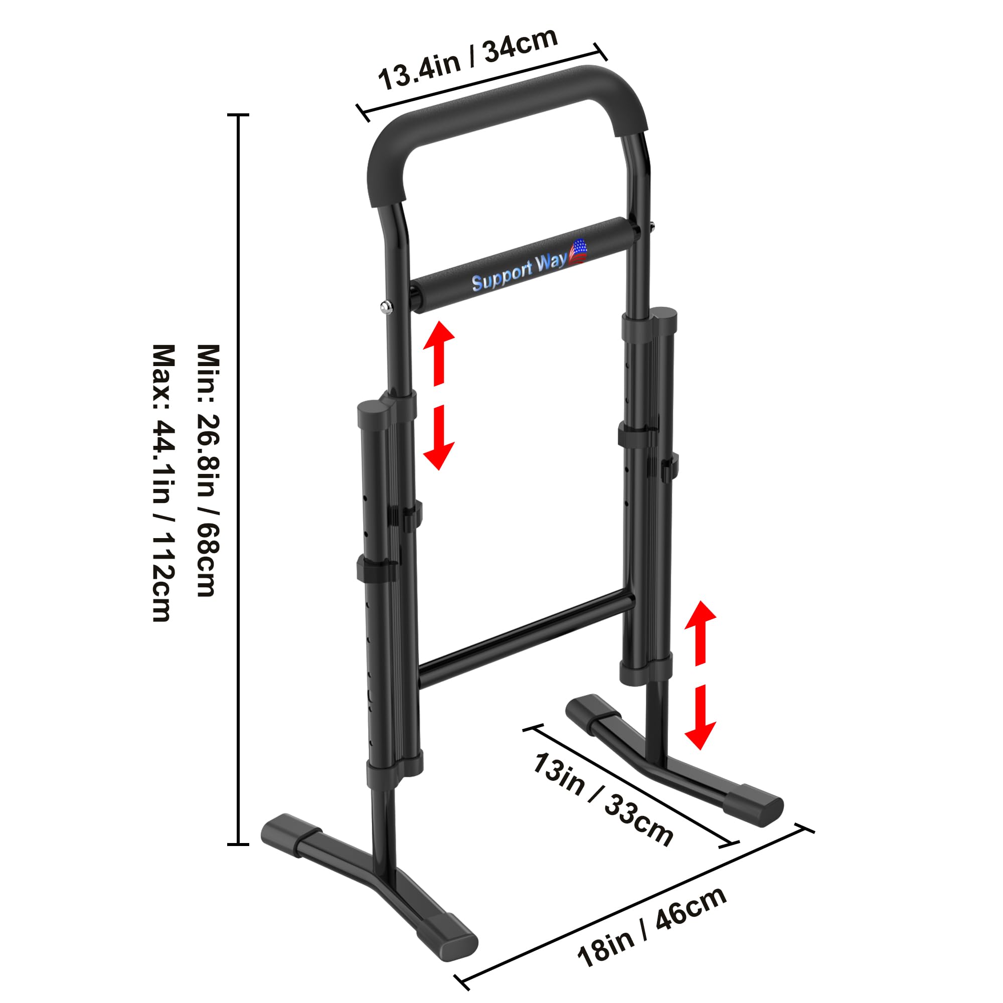 Support Way Stand and Sit Assist Device for Elderly, 2-in-1 Mobility Aid for Couch &amp; Stairs, Adjustable Standing Cane with Wide Base, Lift Assist for Chair, Bed, Toilet- 450 Capacity thumbnail 3