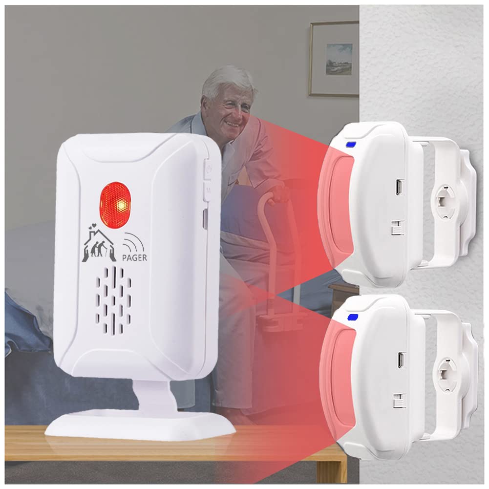 Upgraded Version Bed Sensor Alarm and Fall Prevention for Elderly/Dementia and More,Caregiver Pager Motion Sensor Alert with 5 Volume Level,Bed Alarm for Elderly Adults Wireless thumbnail 3