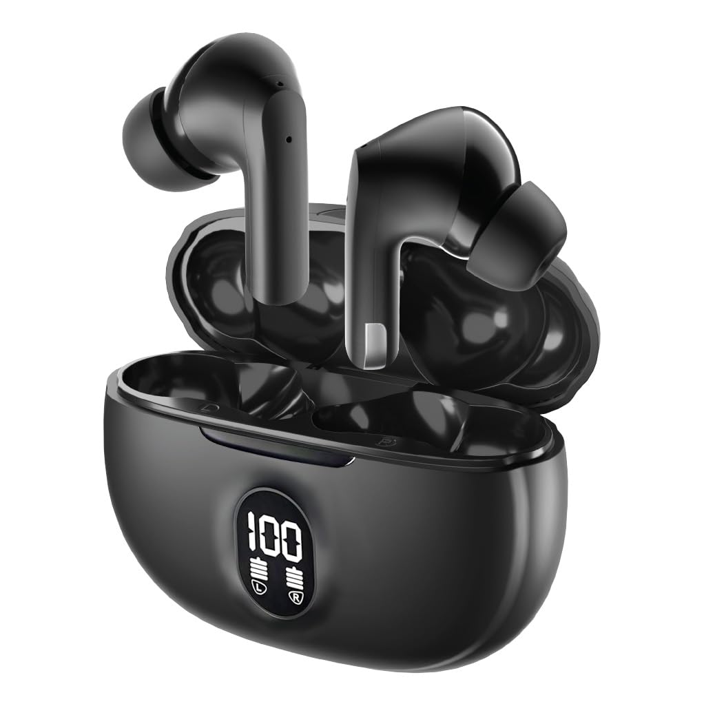 Wireless Earbuds, Bluetooth 5.4 Headphones Stereo Deep Bass, Wireless Noise Cancelling Headphones with Mic, 48H Playtime, Touch Control, IPX8 Waterproof in-Ear Earphones for iPhone iOS Android Phone image 1