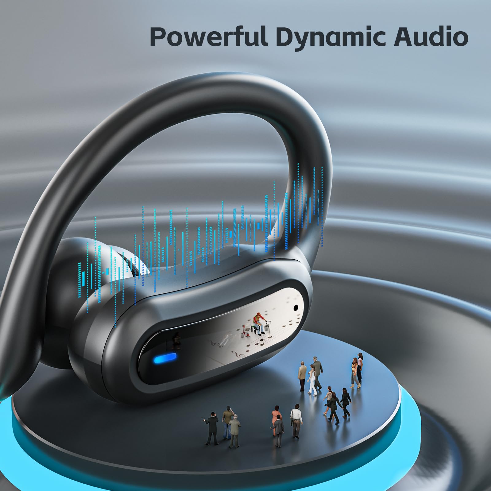 Wireless Earbuds, Bluetooth 5.4 Headphones, True Wireless Stereo Sound Earphones with Noise Cancelling Mic, Fast Charging, IPX7 Waterproof, Comfort Fit Ear Buds for Sports/Workouts/Travel (Deep Black) thumbnail 2