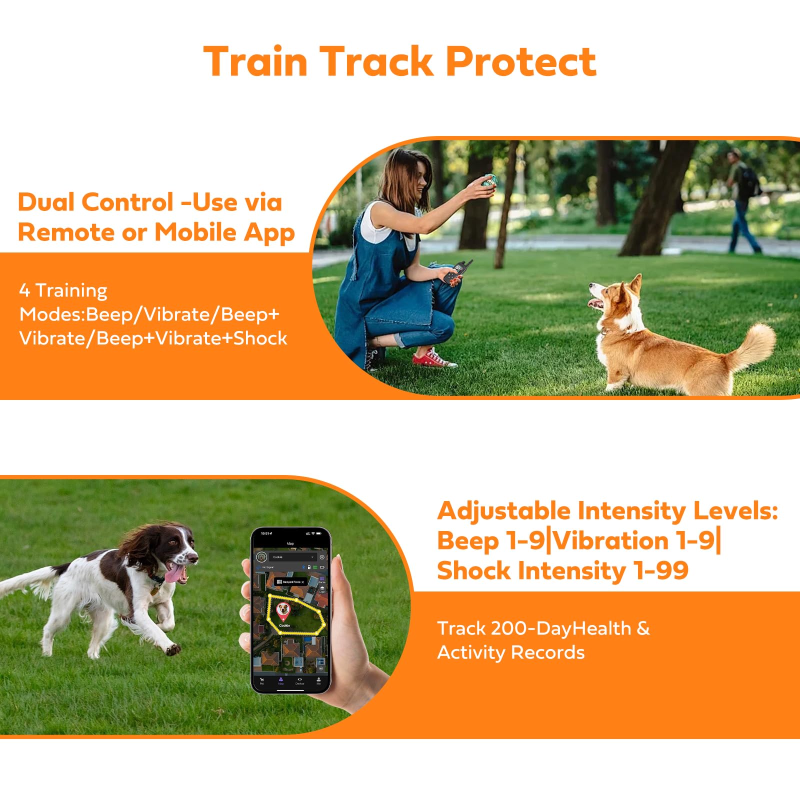 Zigtiger GPS Wireless Dog Fence &amp; Training Collar System, Free App/Remote Controlled Custom Boundary up to 7000ft, Beep/Vibration/Safe Correction Modes, Early Alert, Waterproof for Dogs 10+ lbs thumbnail 4