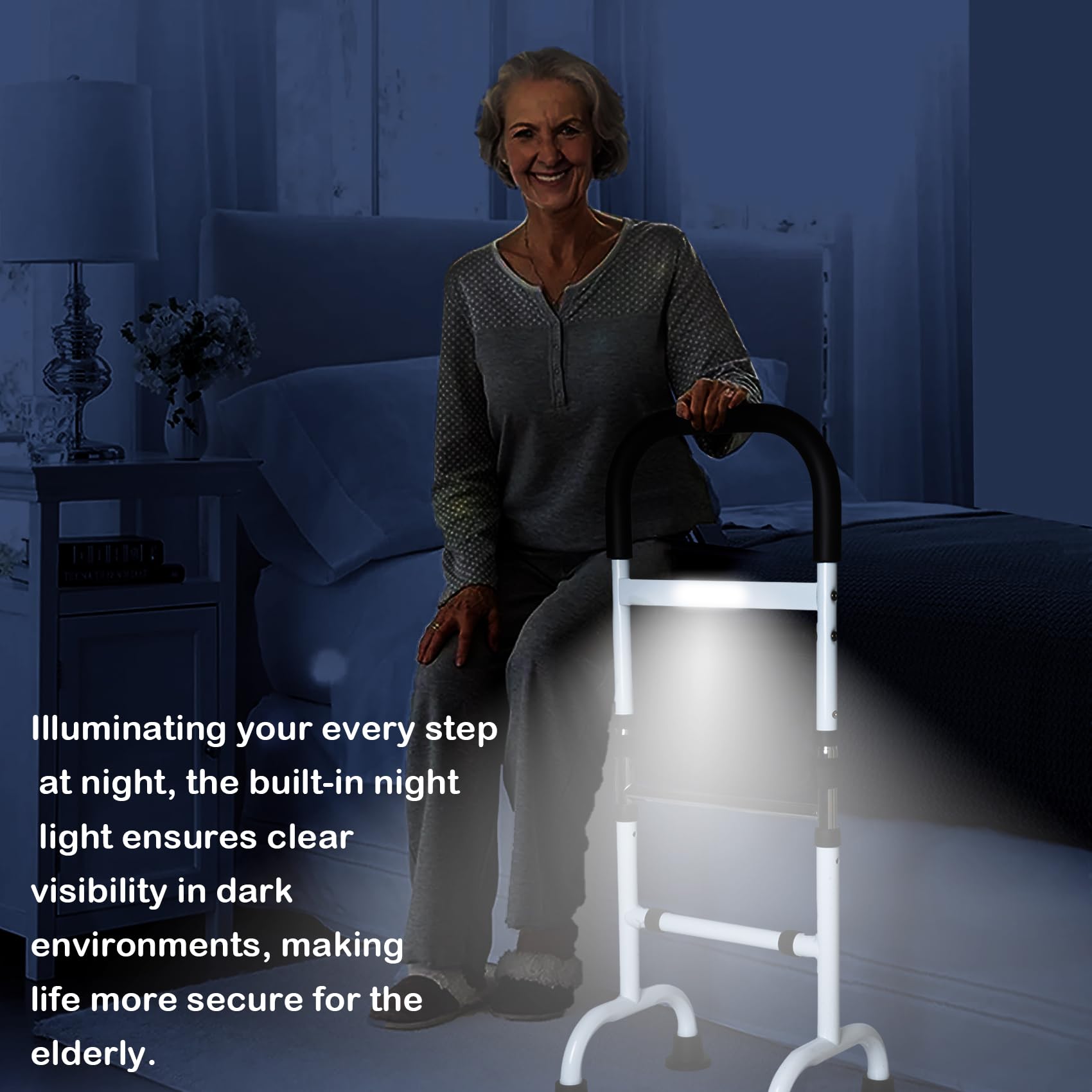 Adjustable Stand Assist Aid for Elderly, Couch Stand Assist with Night Light and Two Sets of Bases, Mobility Aids for Elderly Adults and Others Who Need Extra Help, Can Withstand 300 Pounds thumbnail 4