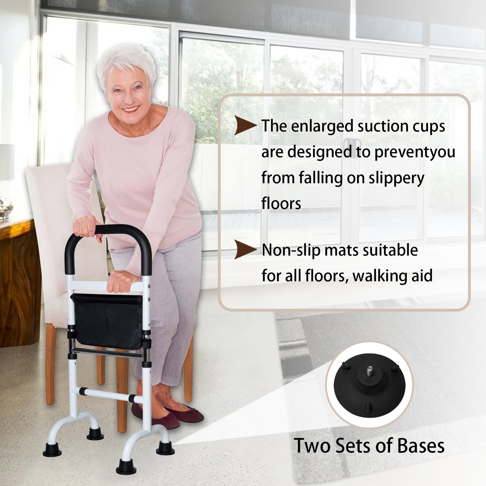 Adjustable Stand Assist Aid for Elderly, Couch Stand Assist with Night Light and Two Sets of Bases, Mobility Aids for Elderly Adults and Others Who Need Extra Help, Can Withstand 300 Pounds thumbnail 5
