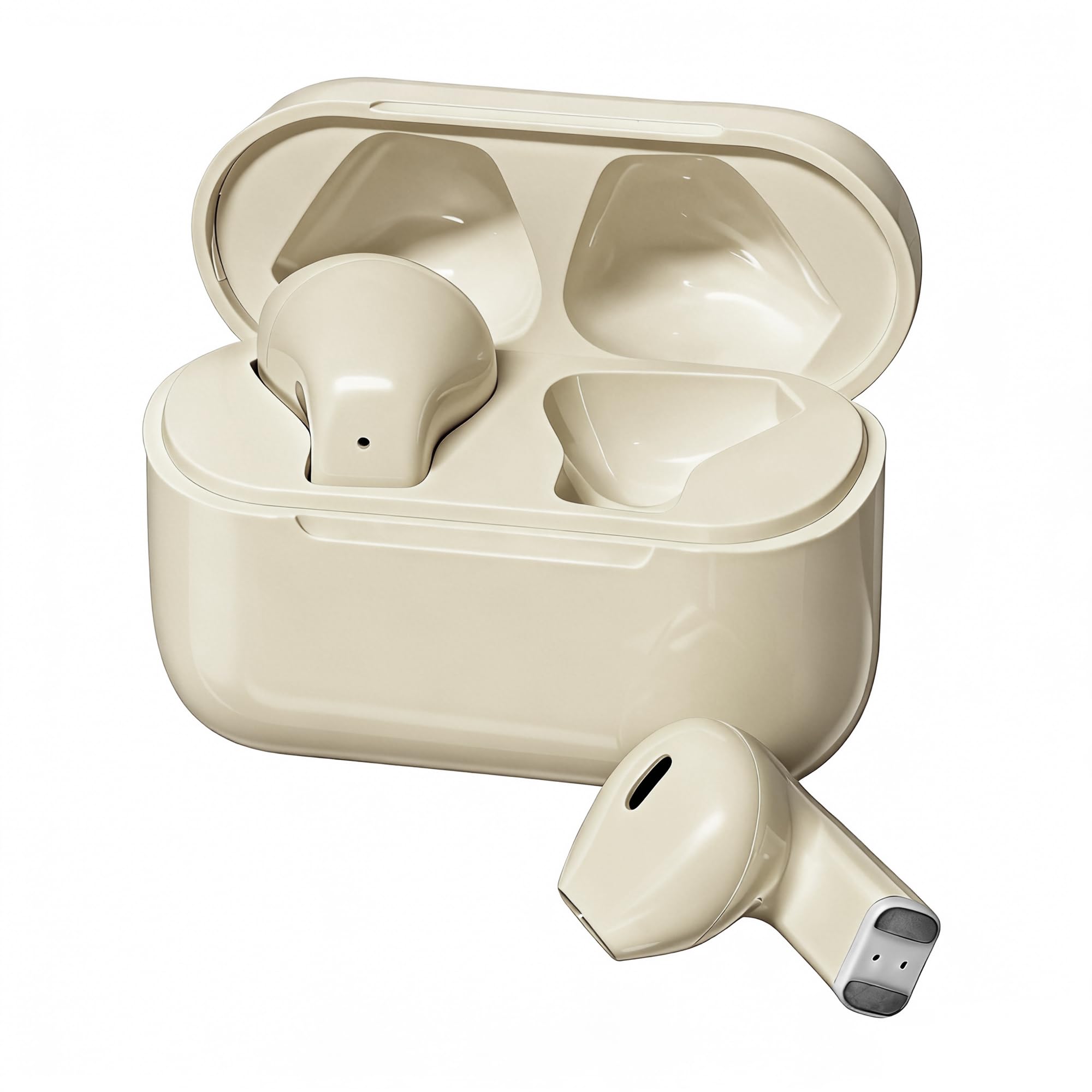 Anjetsun Wireless Earbuds for Daily Use, Semi-in-Ear Wireless Audio Headphones with Microphone, Touch Control, Type-C Charging, Music Headphones for Work, Travel and Home Office(Dune Soft) thumbnail 4