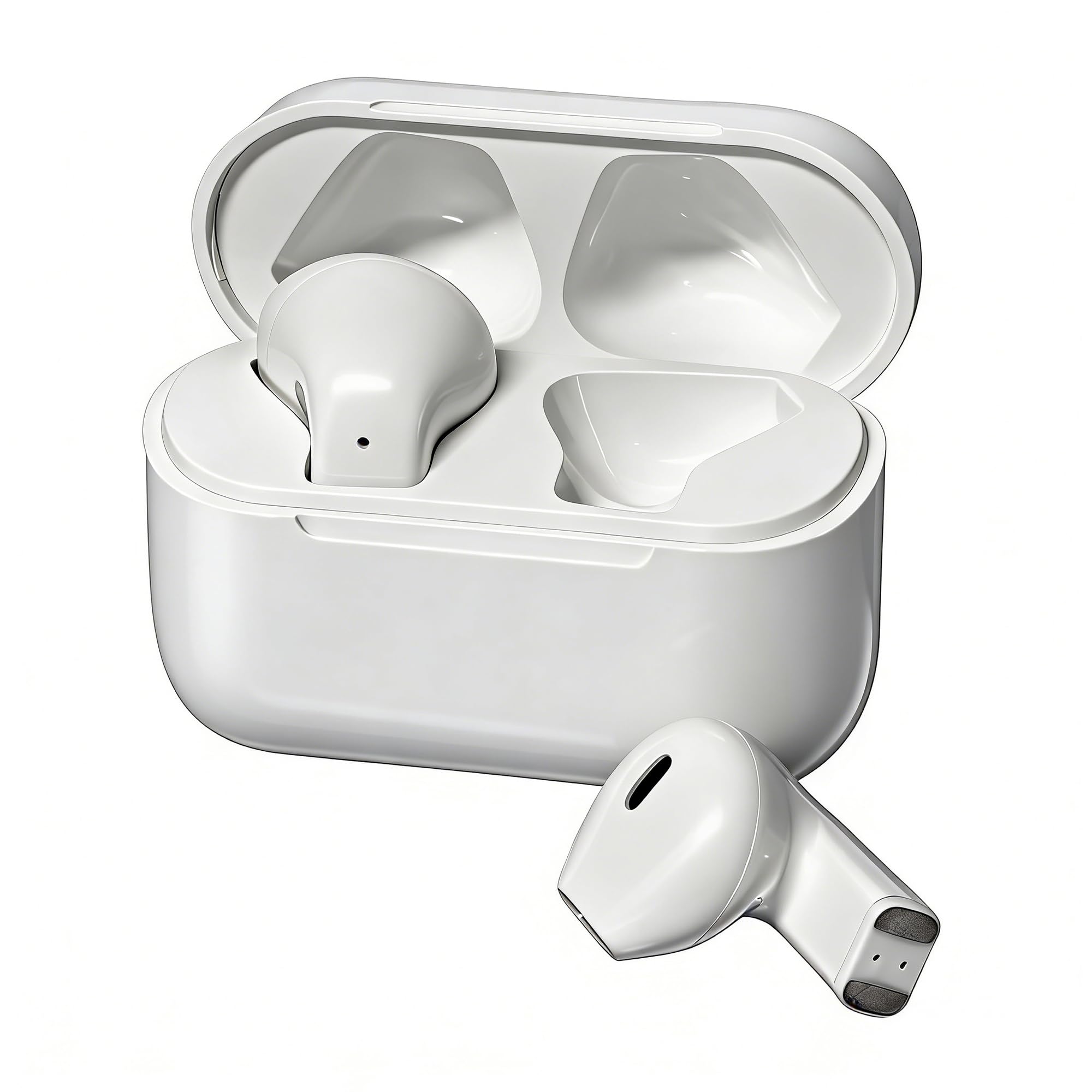 Anjetsun Wireless Earbuds for Daily Use, Semi-in-Ear Wireless Audio Headphones with Microphone, Touch Control, Type-C Charging, Music Headphones for Work, Travel and Home Office(Dune Soft) image 1