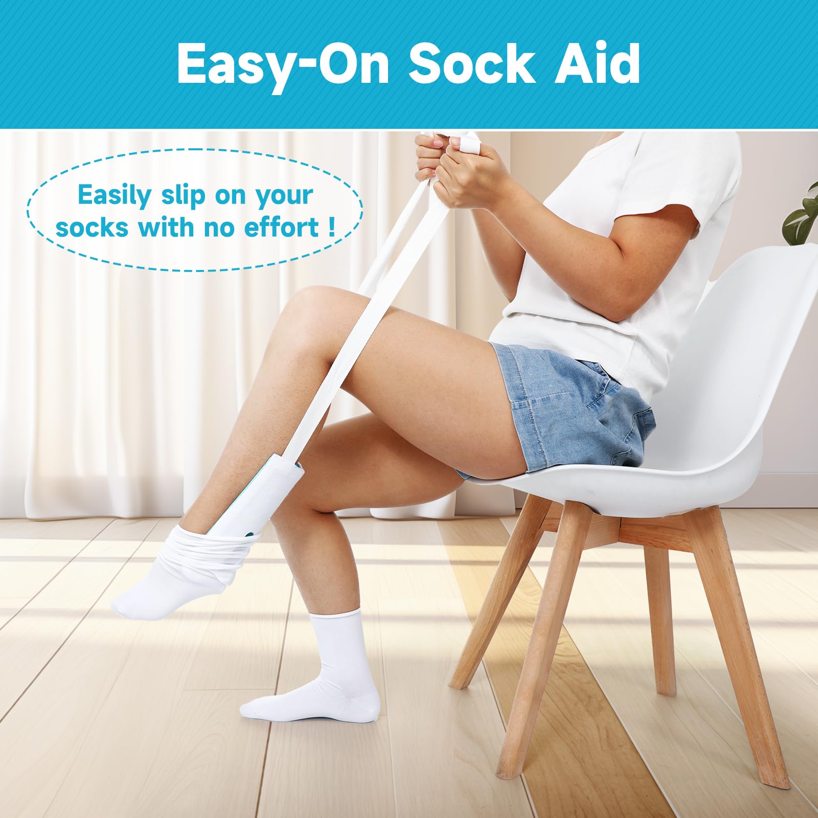 Fanwer Sock Aid Tool and Pants Assist for Elderly, Disabled,Pregnant, Diabetics - Pulling Assist Device - Socks Helper thumbnail 3