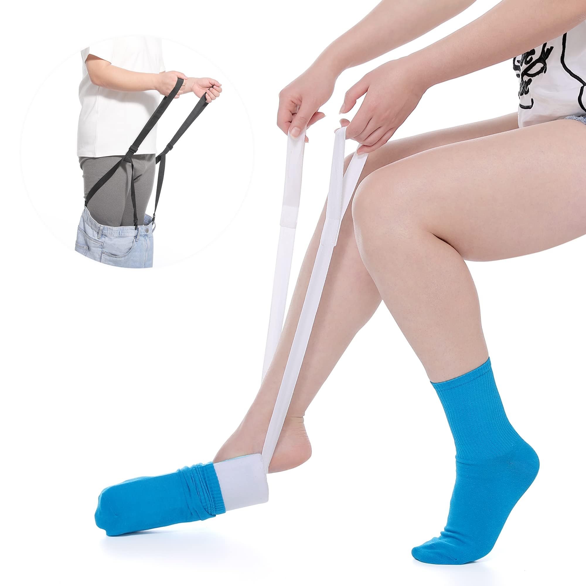 Fanwer Sock Aid Tool and Pants Assist for Elderly, Disabled,Pregnant, Diabetics - Pulling Assist Device - Socks Helper image 1