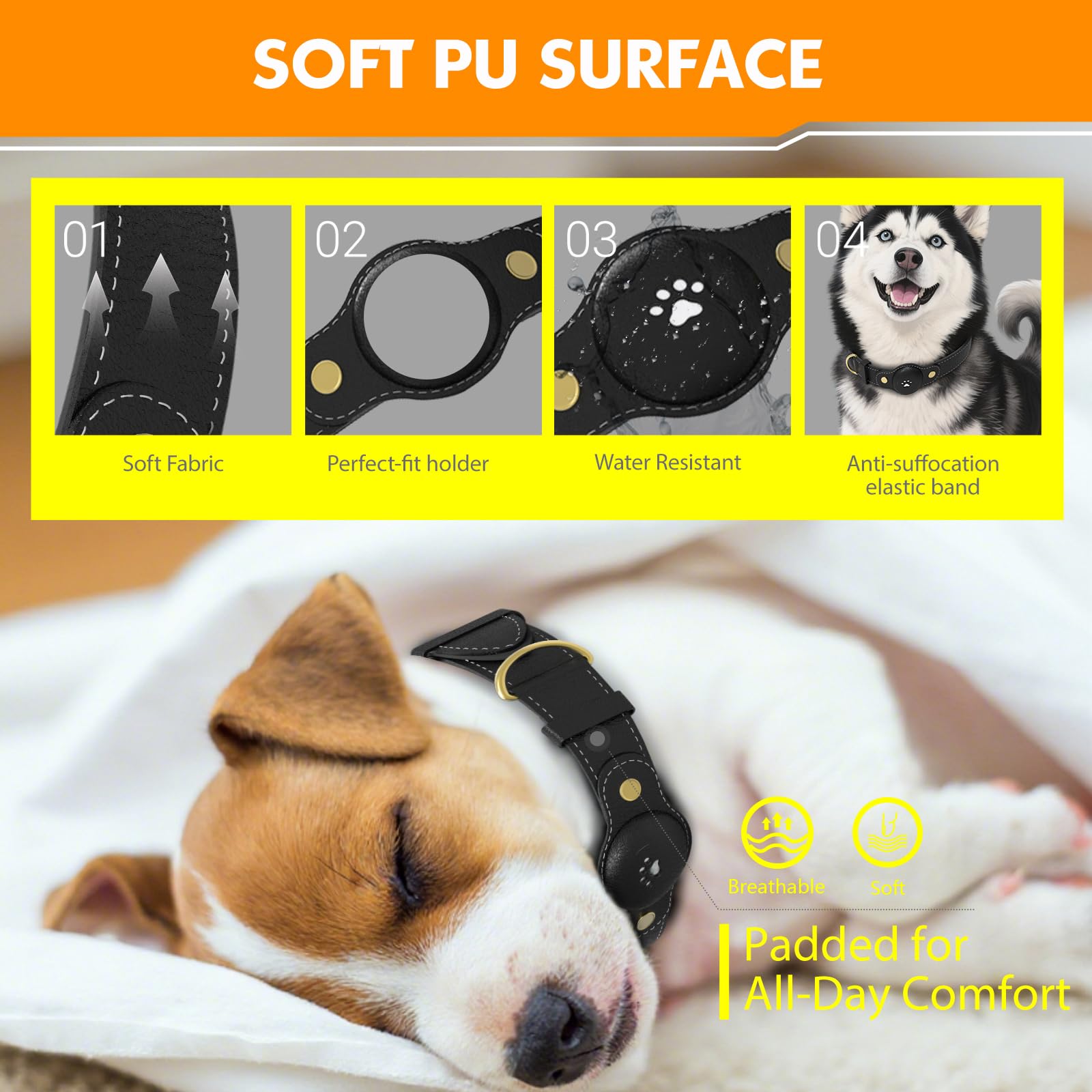 GPS Tracker for Dogs – Smart Dog Collar &amp; Pet Tracker with Real-Time Location, No Monthly Fee, Unlimited Range (iOS Only) – Fits Small to Large Dogs(Locator Included) (Black) thumbnail 5