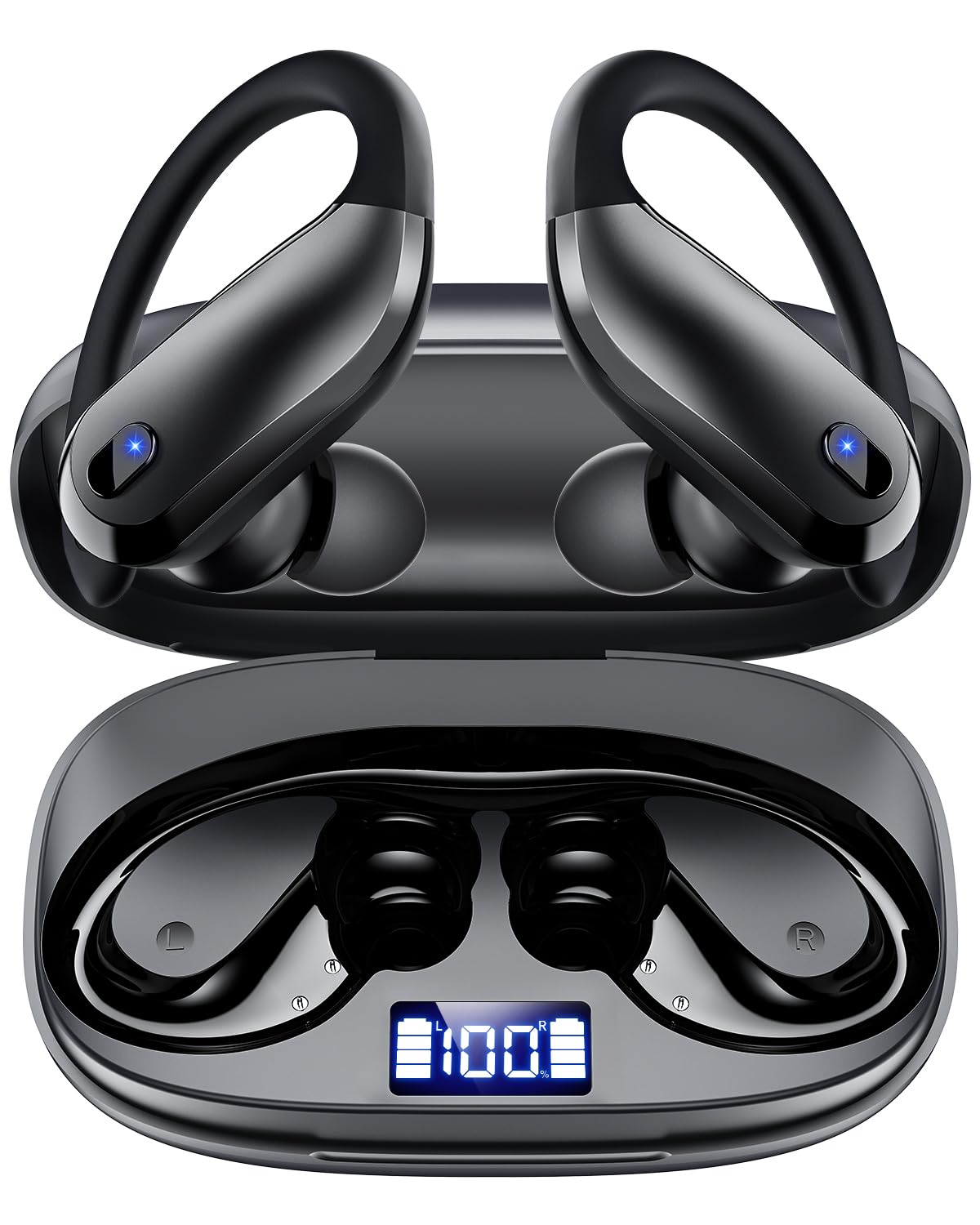 KTGEE Ear Buds Wireless Earbuds Bluetooth 5.3 Sport Headphone with 80Hrs Playtime,Running Wireless Earphones IPX7 Waterproof Earbuds,Lightweight 7.8g,Noise Cancelling Mic Bluetooth Headphones-Black image 1