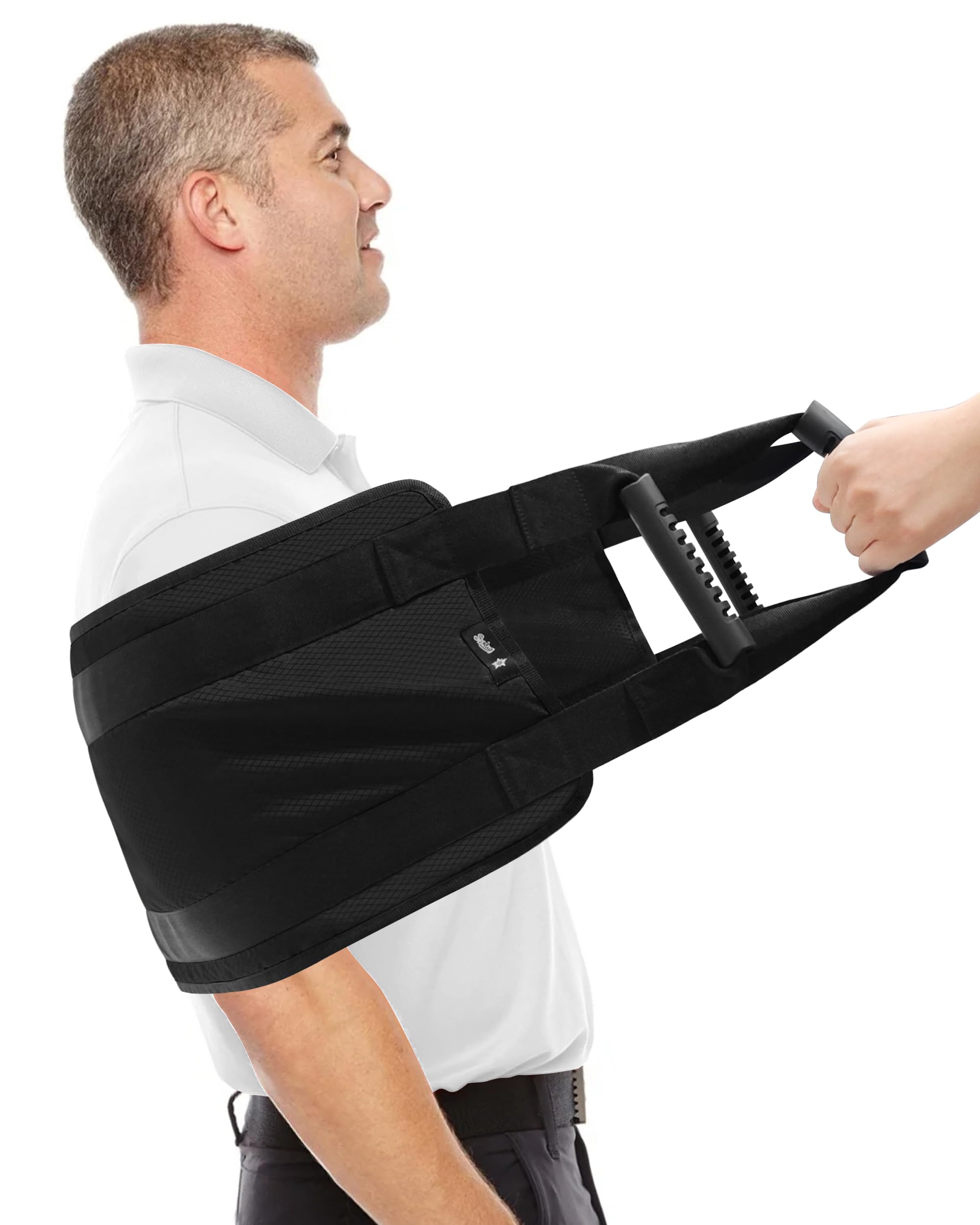 SPRING SEAON Transfer Sling - Essential Transfer Belt Lifting Strap for Elderly and Disabled with Mobility Aids- Lift Assist Gait Belts for Seniors for Home, Hospital, Nursing Care (Black) thumbnail 2