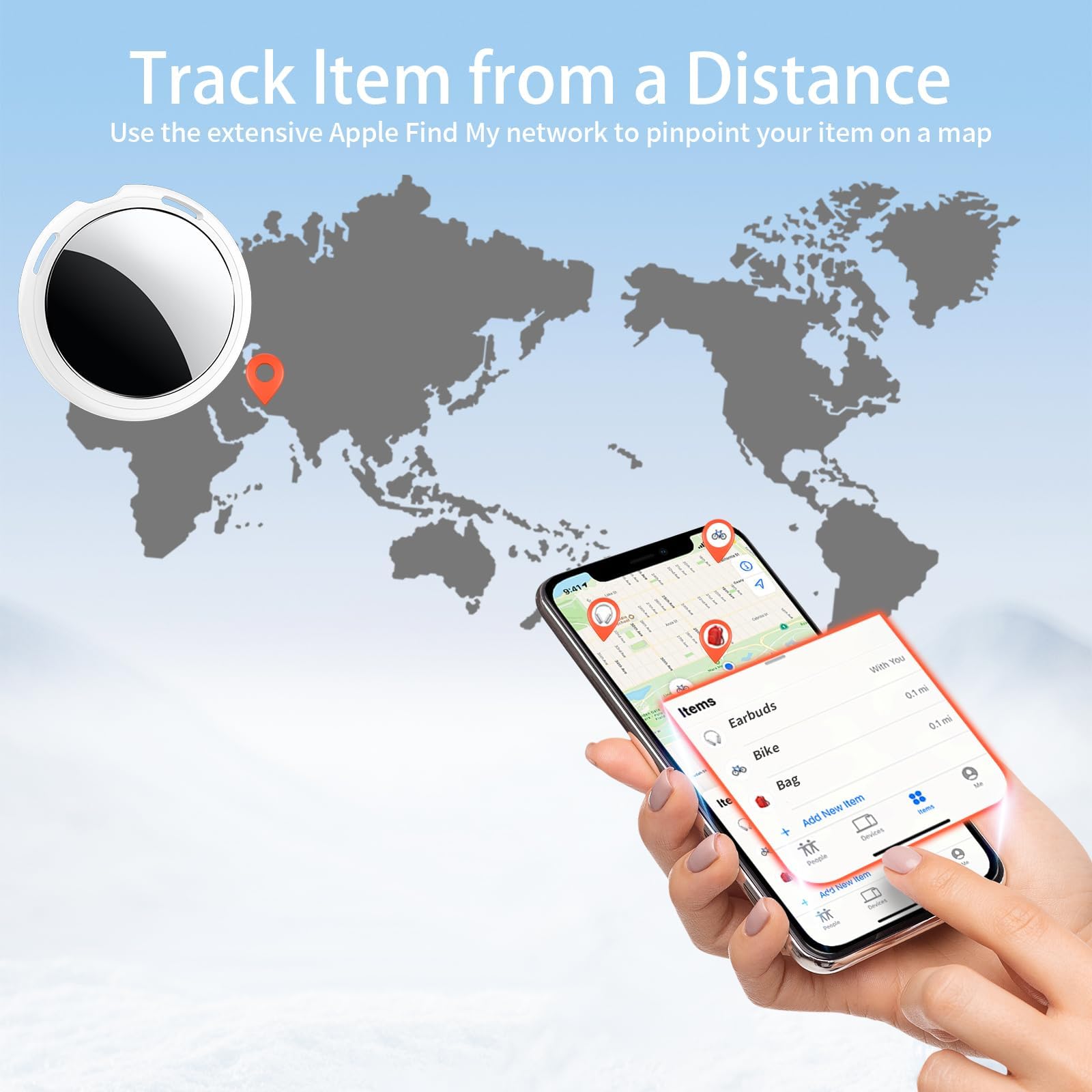 Tracker Tags 4 Pack [Apple MFi Certified] Pair with Apple Find My(iOS Only) Air Smart Bluetoot Tracking Tags Key Item Finder Locator Waterproof Worldwide Tracker for Pets Wallet Backpack Dogs Luggage thumbnail 4