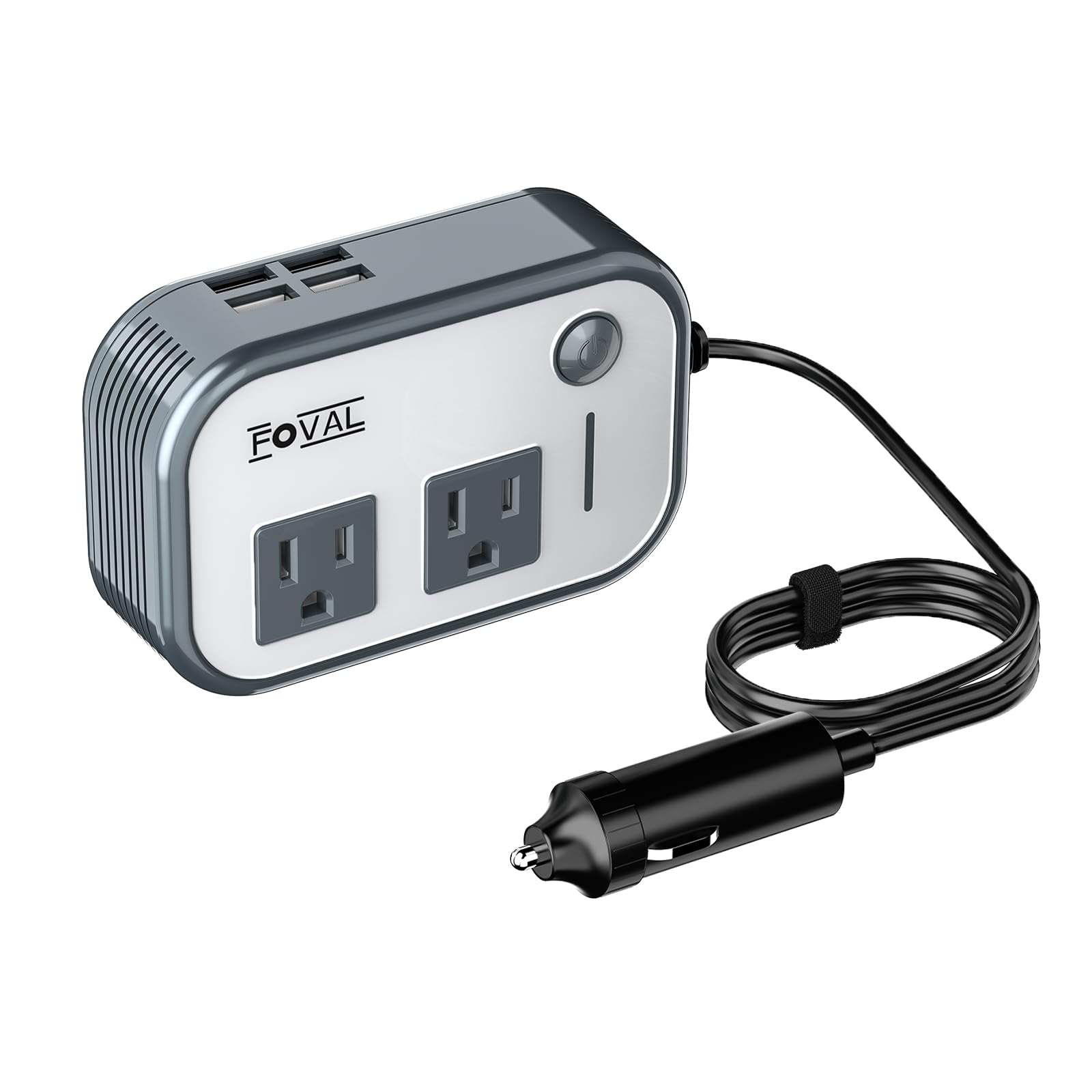 FOVAL 200W Car Power Inverter with 4 USB Ports and Dual AC Outlets thumbnail 3