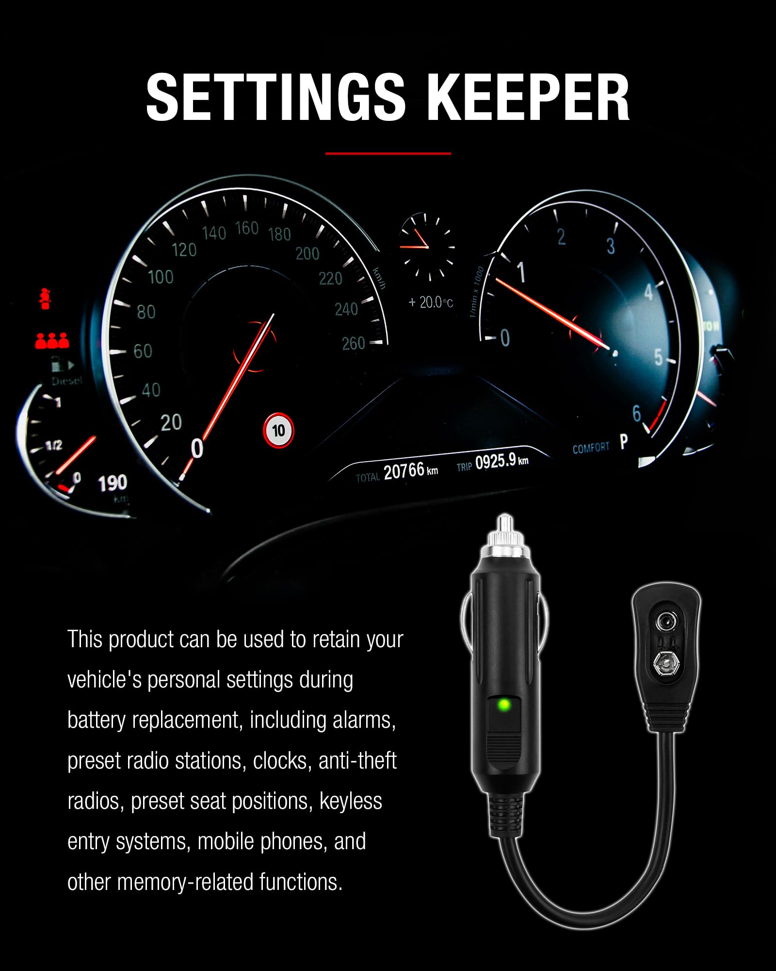 All-Sun GK504 Automotive Setting Keeper - Vehicle Computer Memory Saver thumbnail 3