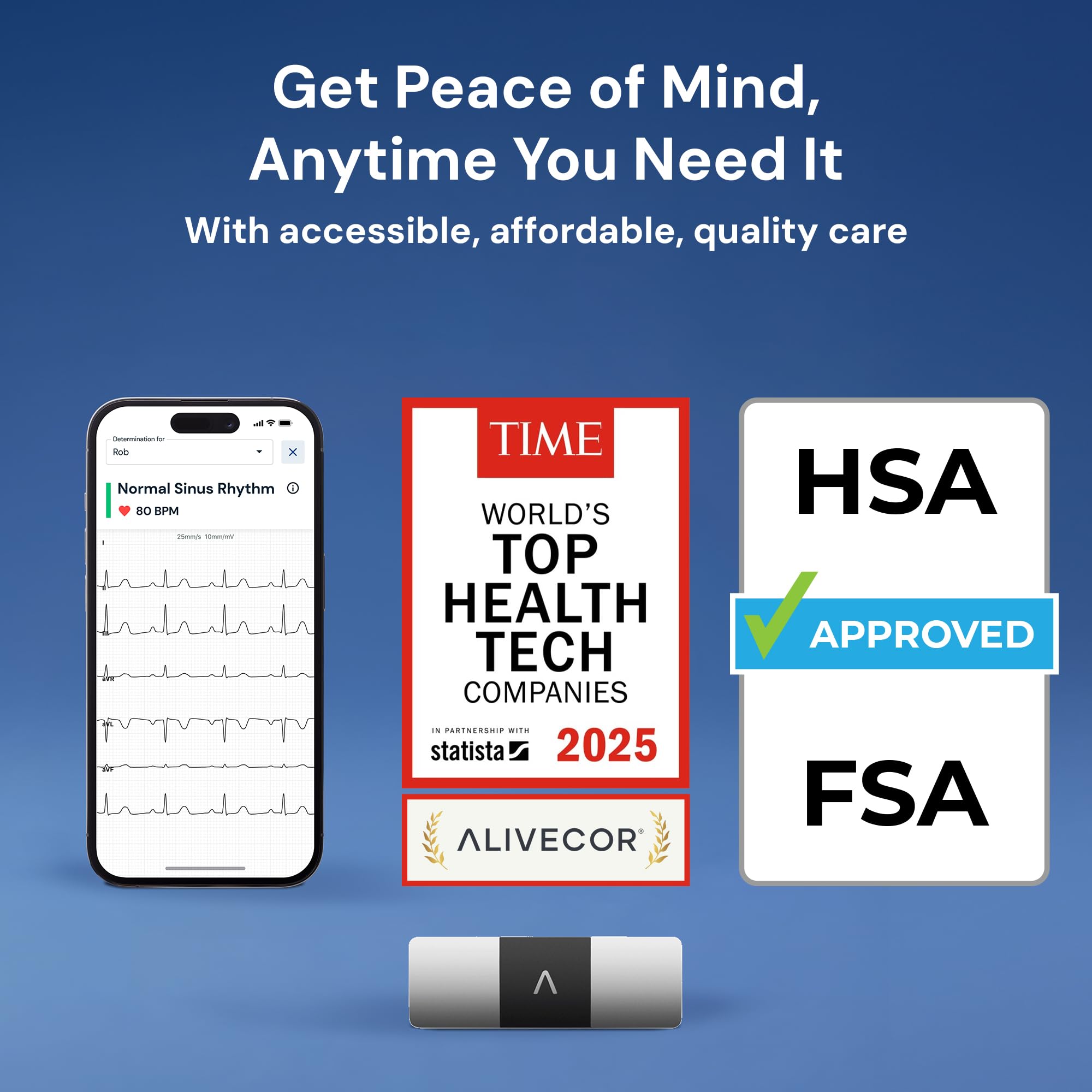 KardiaMobile 6L EKG Monitor - Medical-Grade, FDA-Cleared Heart Health Tracker thumbnail 4